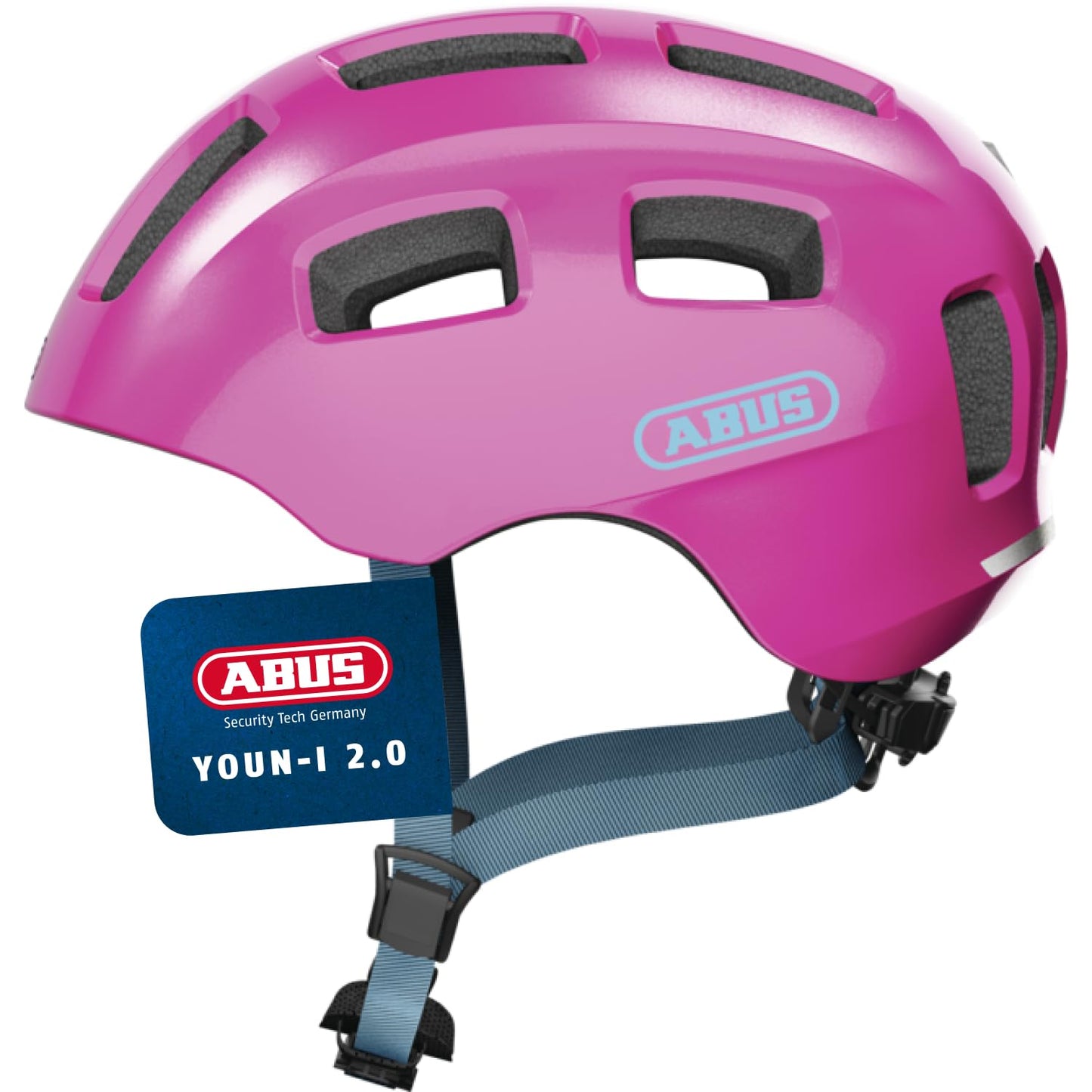 ABUS Youn-I 2.0 bicycle helmet - with light for children, teenagers and young adults - for girls and boys - pink (sparkling), size S - 40164