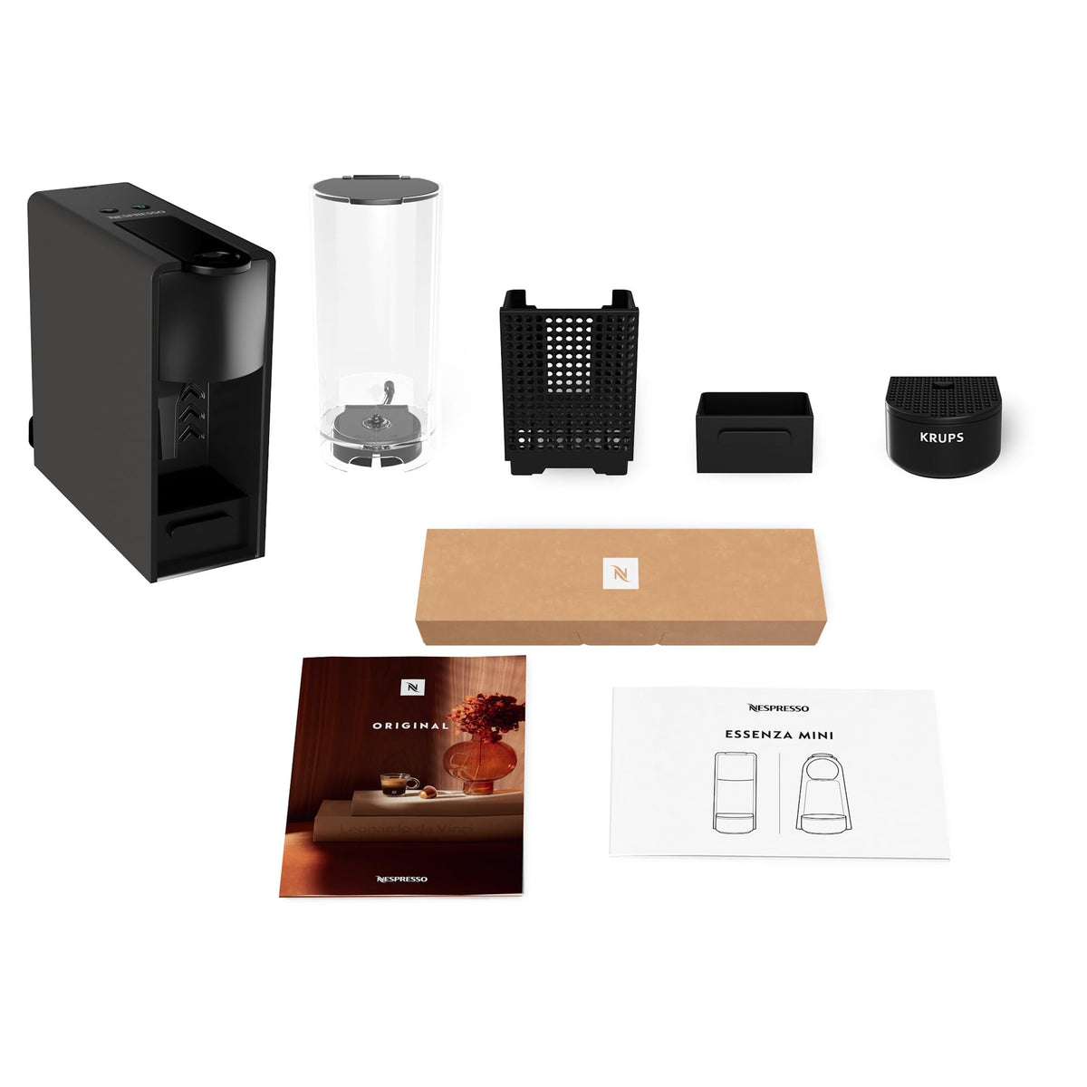 NESPRESSO KRUPS Essenza Mini Black Matte Original Capsule Machine XN110N - XN110NF0