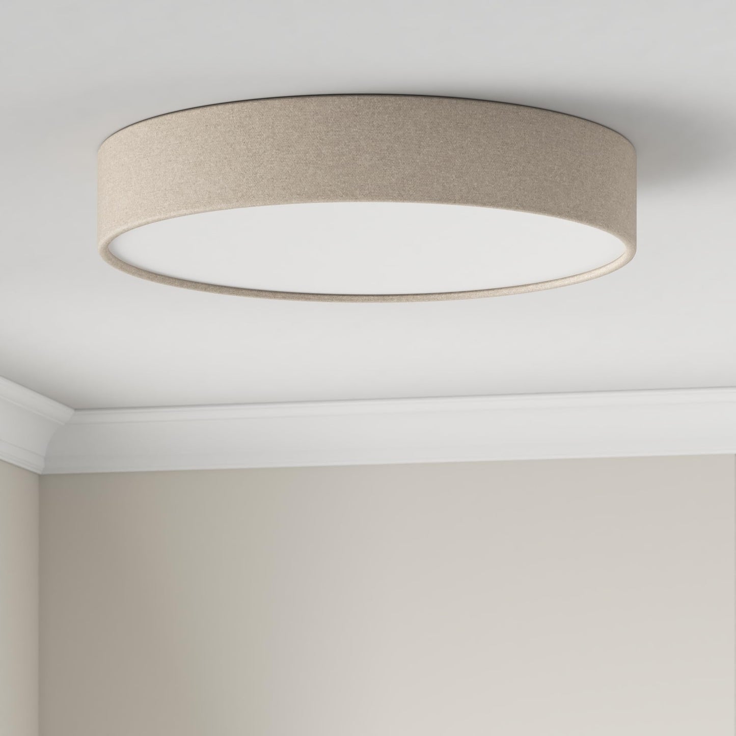 REV ceiling lamp - ceiling light living room, bedroom & kitchen around 60cm with fabric lampshade in a vintage look, taupe - 2021116010