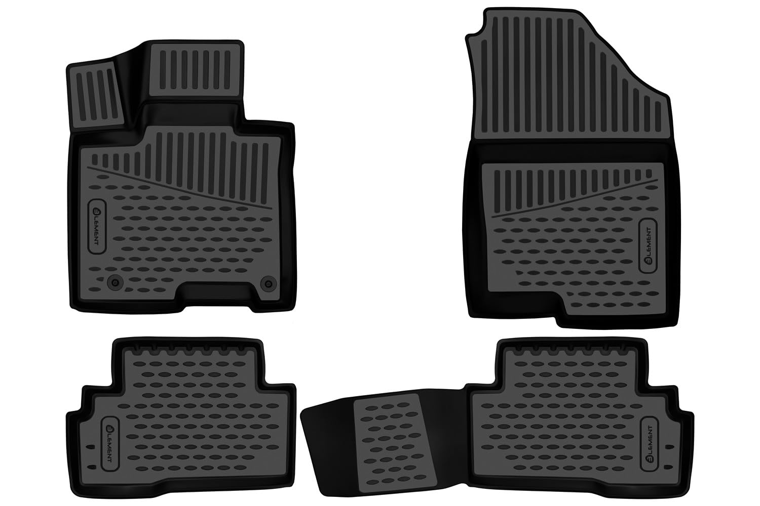 Element 3D rubber floor mats suitable for Hyundai Tucson (Hybrid!) | Mk4 IV | Year of construction 2023-> | 100% custom-fit all-weather floor mats made of TPE, high edge, waterproof, non-slip, odorless - EXP.ELEMENT3DA71141210