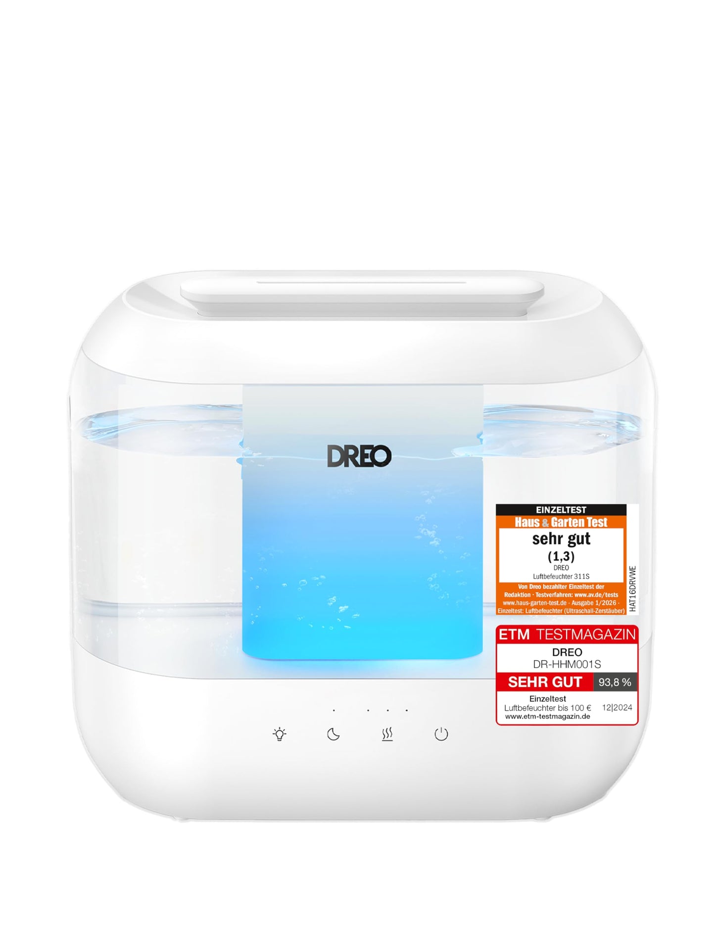 Dreo Humidifier for Bedroom, Top Fill 4L Supersized Cool Mist Humidifier with Oil Diffuser and Night Light, 36H Runtime, Quiet Ultrasonic Humidifier for Baby Nursery and Plants - DR-HHM001