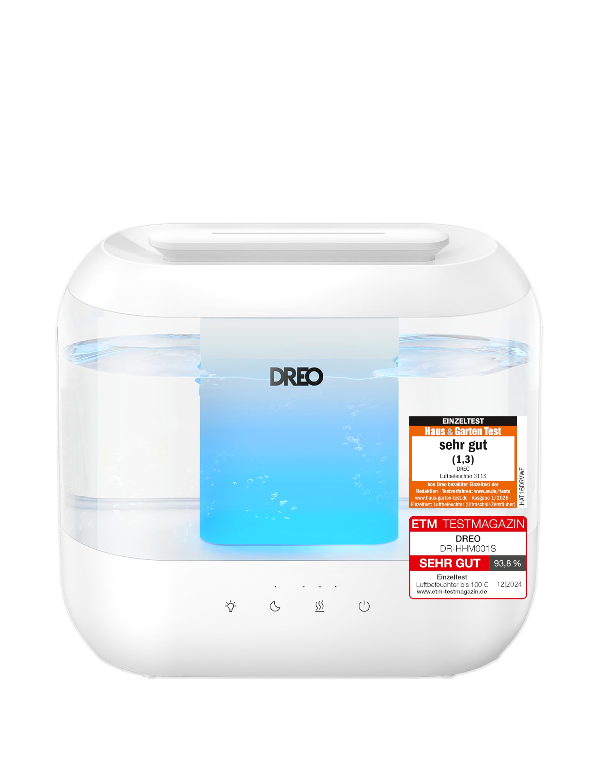 Dreo Humidifier for Bedroom, Top Fill 4L Supersized Cool Mist Humidifier with Oil Diffuser and Night Light, 36H Runtime, Quiet Ultrasonic Humidifier for Baby Nursery and Plants - DR-HHM001