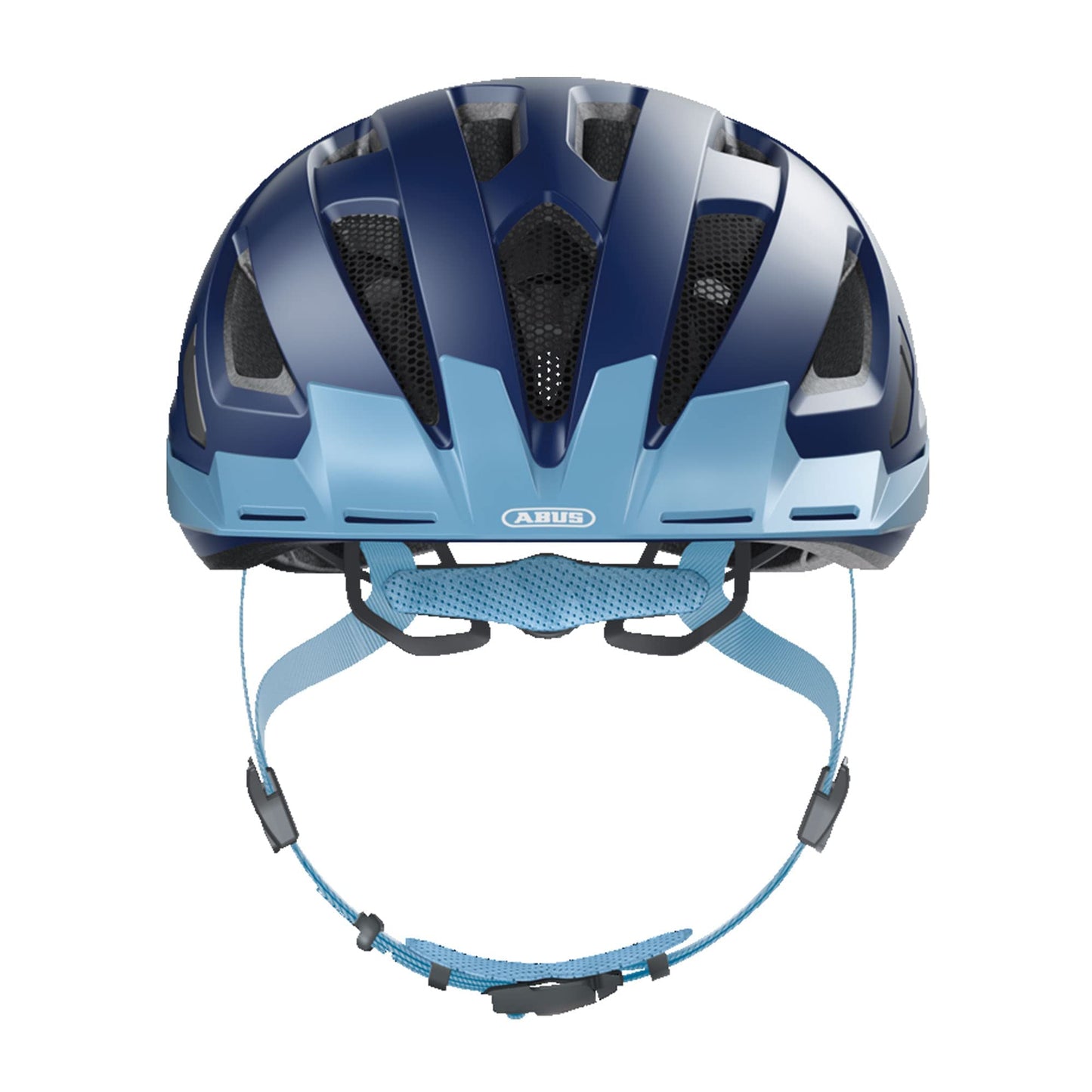 ABUS city helmet Urban-I 3.0 - bicycle helmet with rear light, peak and magnetic closure - for women and men - dark blue, size XL - 86881