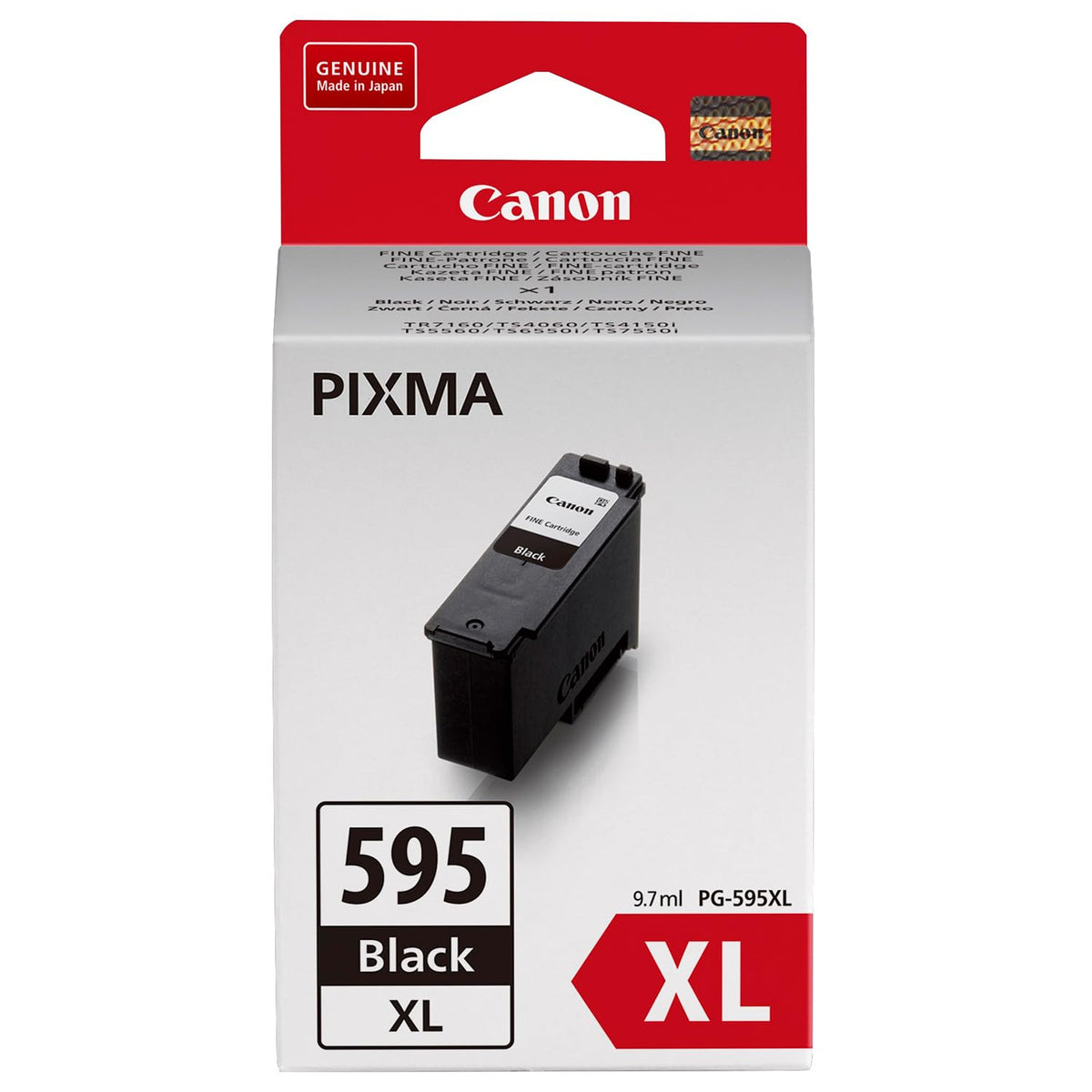 Canon Cartuș de cerneală – PG‑595XL Negru Cartuș de imprimantă original (XL‑capacitate, aprox. 300 de pagini) Pentru PIXMA TS4150i, TS6550i, TS7550i - PG-595XL