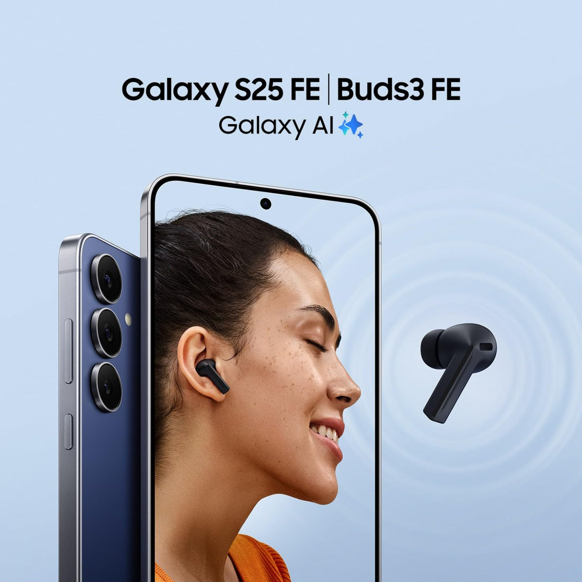 Samsung Galaxy S25 FE with Galaxy AI, smartphone with Android, 6.7-inch FHD display, 50 MP camera, 128 GB storage, 8 GB RAM, 4,900 mAh battery, JetBlack, 3 years manufacturer warranty [Exclusive on Amazon]