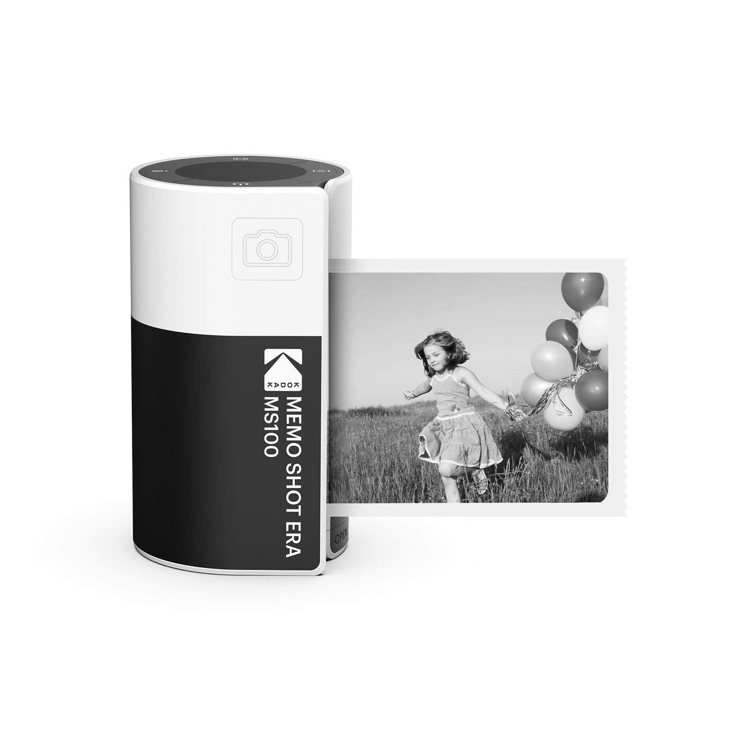 Kodak Memo Shot ERA Kids Instant Digital Camera and Photo Label Printer - White (Camera with 1 Roll One-Touch Label Cartridge) - MS100