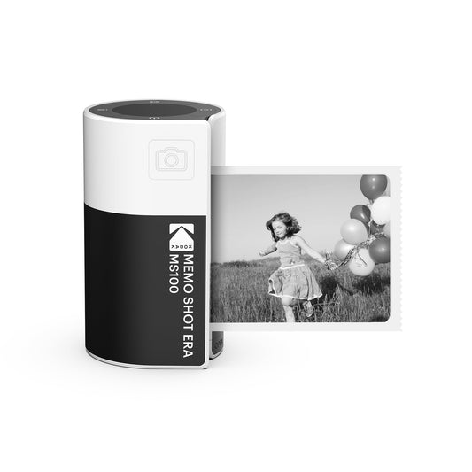 Kodak Memo Shot ERA Kids Instant Digital Camera and Photo Label Printer - White (Camera with 1 Roll One-Touch Label Cartridge) - MS100