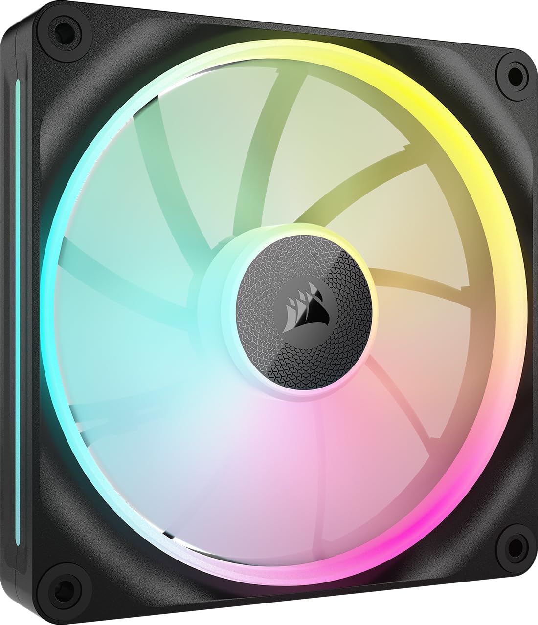 CORSAIR iCUE LINK LX140 RGB ventilator de 140mm PWM, pachet individual – Dual Light Loops – Necesită hub de sistem iCUE LINK (vândut separat) – Tehnologie CORSAIR AirGuide – Negru - CO-9051027-WW