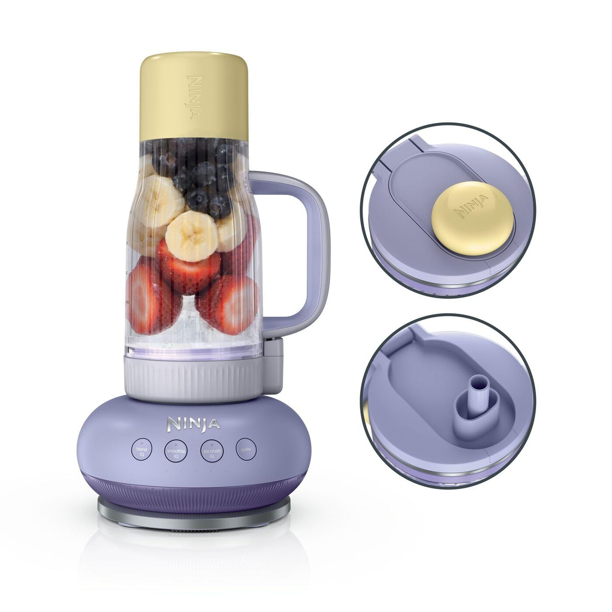 Ninja BlendBoss Mixer with Portable Cup, Blender with Removable Travel Cup, 3 Pre-Set Auto Modes, Lavender Lemonade DB351EUPR