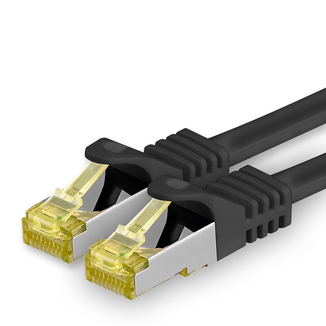 1aTTack.de Cablu de rețea Cat.7 20m Negru 1 bucată Cablu Ethernet Cat7 Cablu LAN Cablu brut 10 Gb/s SFTP PIMF LSZH Set cabluri de patch cu conector RJ 45 Cat.6a - 4251073615066