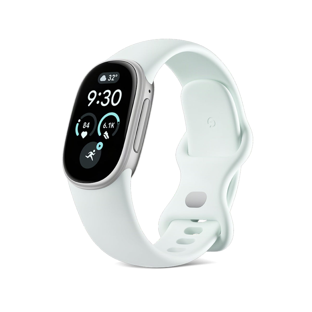 Google Fitbit Edge Gehäuse în Polished Silver/Sportarmband în Fog - GA11584-EU