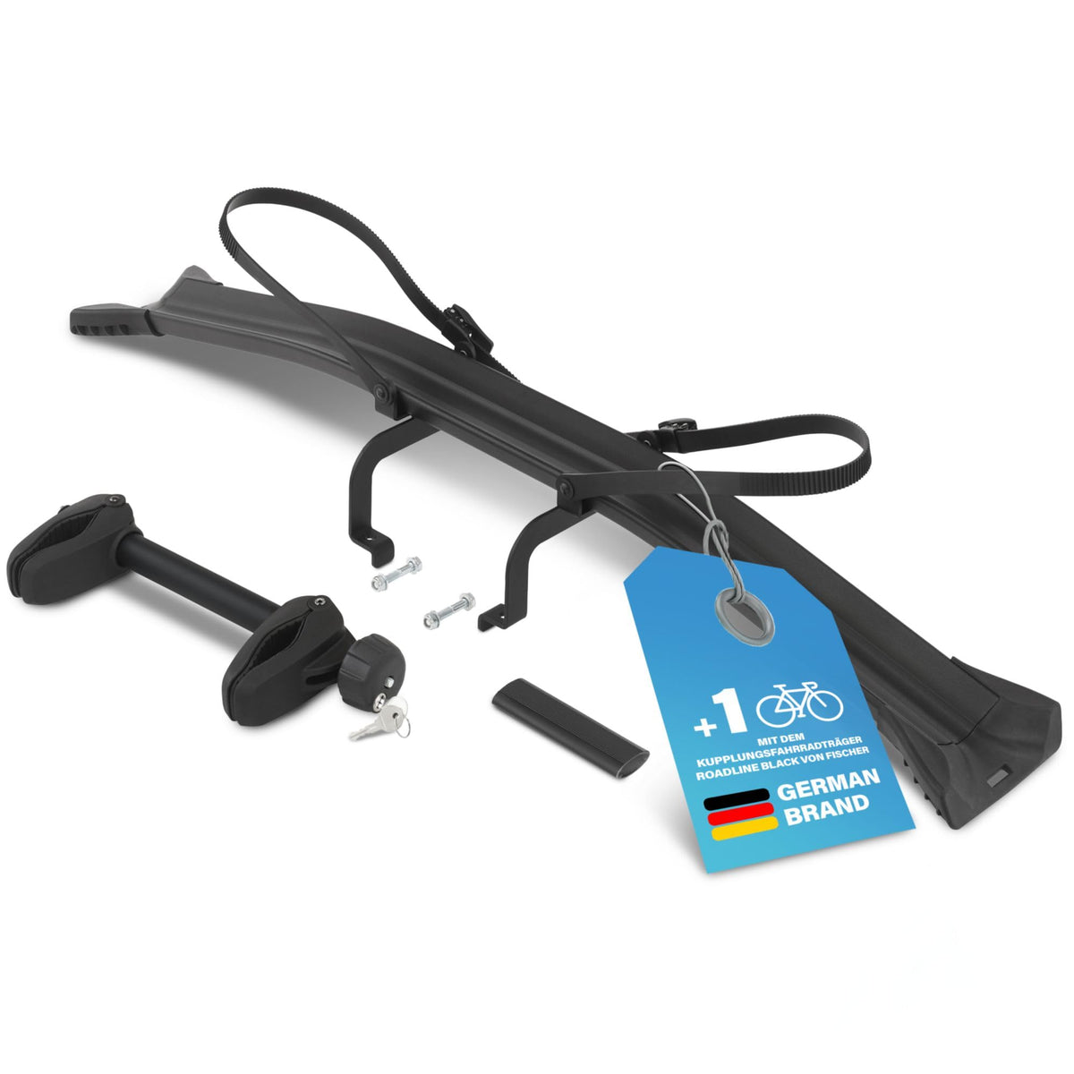 Fischer extension set for RoadLine Black bike rack, including mounting material, for a 3rd bike, black - 103812