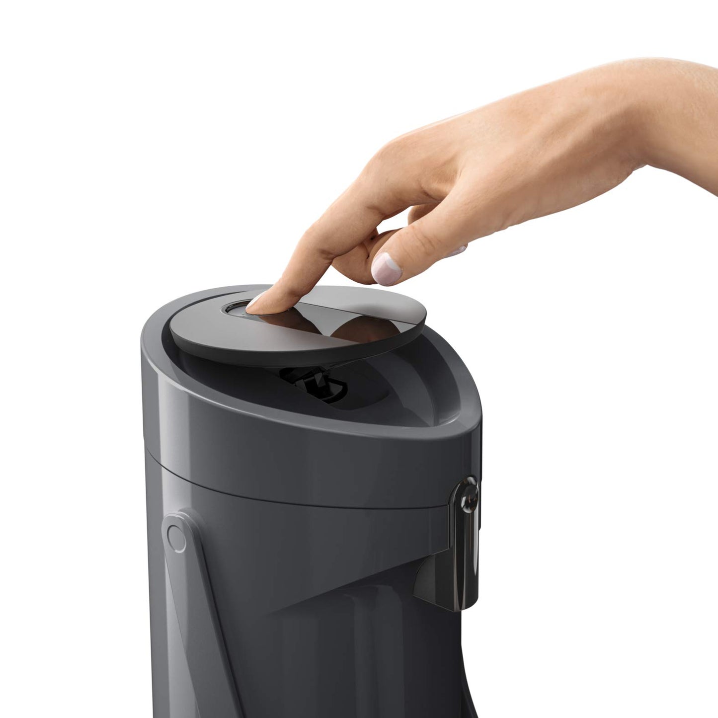 Emsa 515706 Ponza pump vacuum jug, thermos bottle, 1.9l filling volume, insulated cup, pressure lever, removable drip tray, anthracite