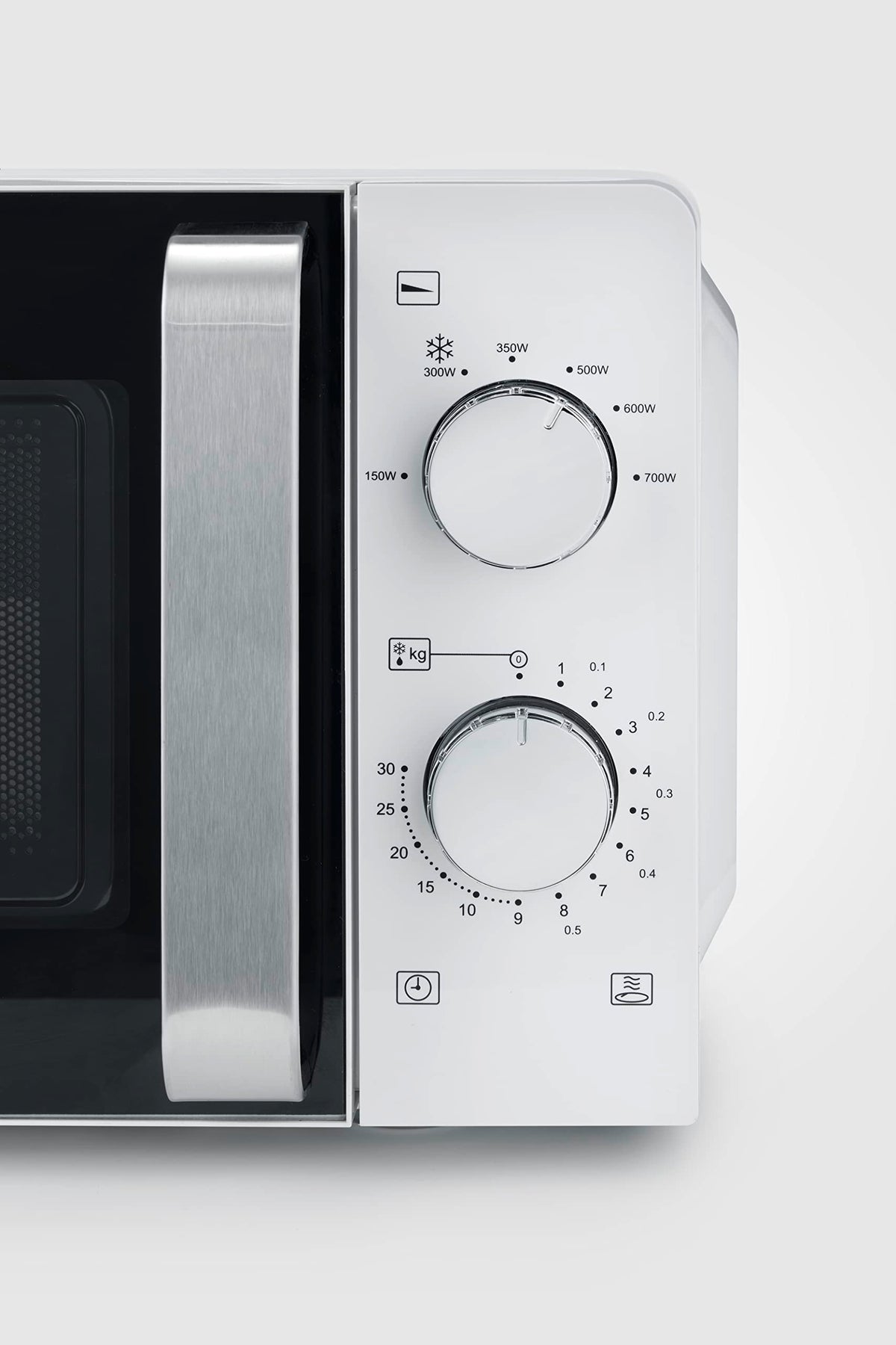 SEVERIN Solo Microwave, for defrosting and heating, microwave device with a turntable for even heat distribution, 17 L, White / Stainless Steel, MW 7885