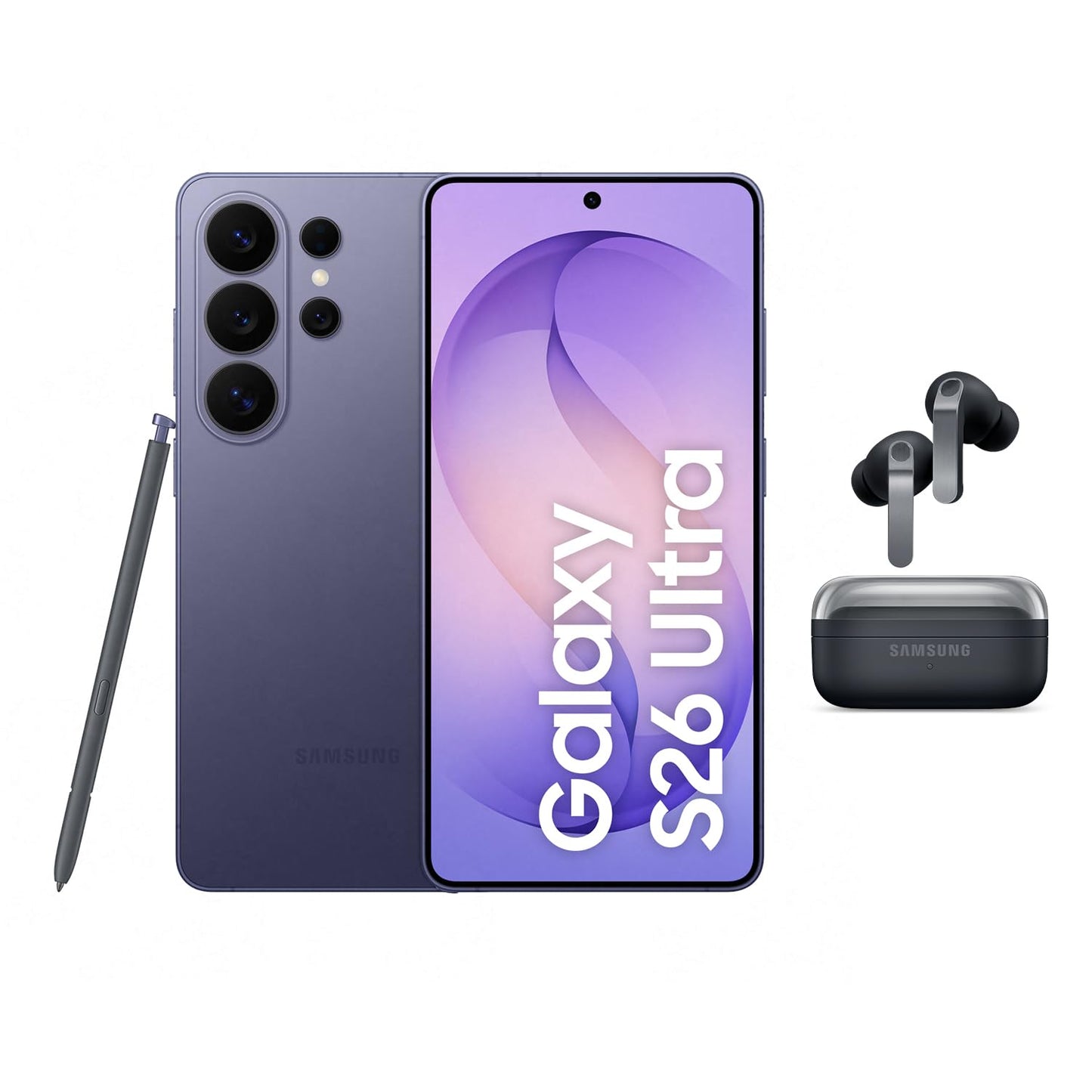 Samsung Galaxy S26 Ultra AI smartphone with Galaxy AI, no contract, Android, privacy display, 12 GB RAM, 1 TB storage, Cobalt Violet, 3 year manufacturer's warranty, incl. Galaxy Buds 4 Pro Black - F-MS948BLBGAMZ