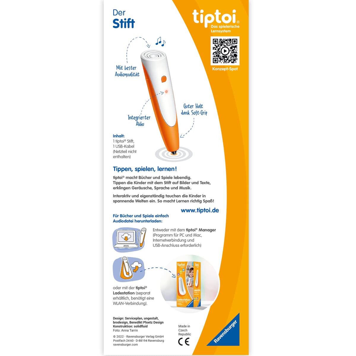 Ravensburger tiptoi pen 00110 - The playful learning system, learning toy for children aged 2 and over - The pen