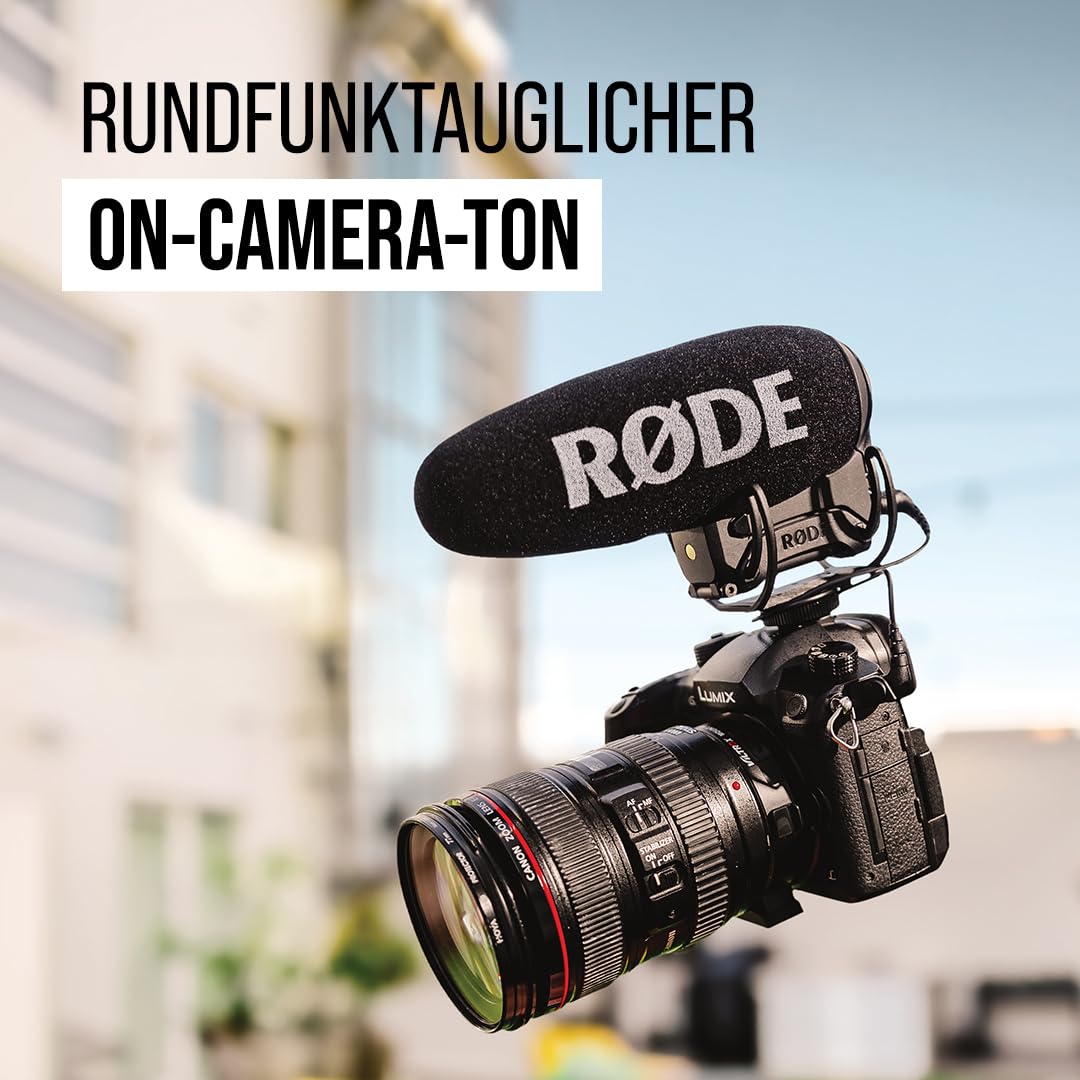 RØDE VideoMic Pro+ Premium On-Camera Shotgun Microphone with High Pass Filter, High Frequency Gain, Pad, Security Channel for Filmmaking, Content Creation and Location Shooting, Black - VMPRPLUS