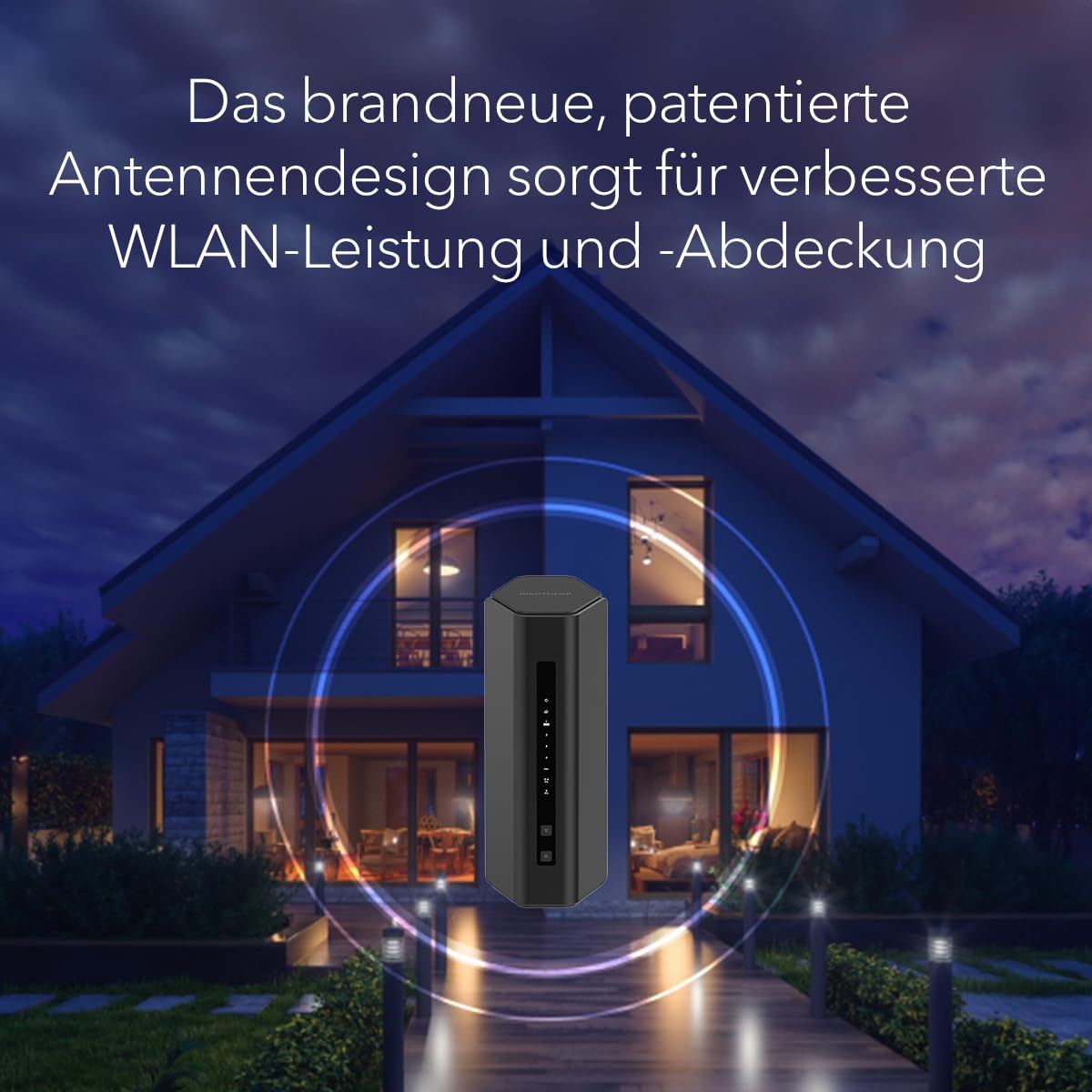 NETGEAR Nighthawk Dual-Band WiFi 7 Router (RS200) – Security features, BE6500 WLAN speed (up to 6.5 Gbps) – covers up to 185 m², supports up to 80 devices – 2.5 GB internet port - RS200-100EUS