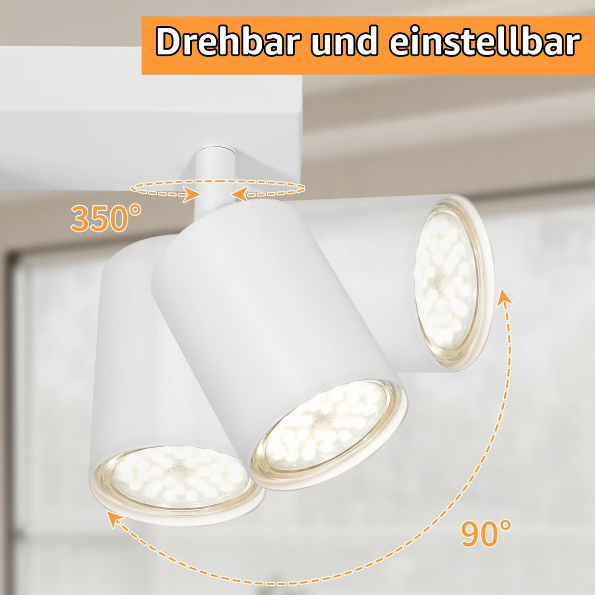 Dehobo LED ceiling spotlight 4 bulbs GU10 swiveling ceiling light white - D0514