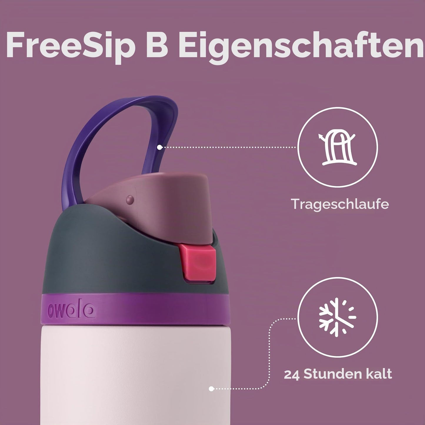 Owala FreeSip Insulated Stainless Steel Drinking Bottle with Straw, 710ml - BPA Free, Ideal for Sports, Fitness, Outdoors and Travel, Dreamy Field - C06156