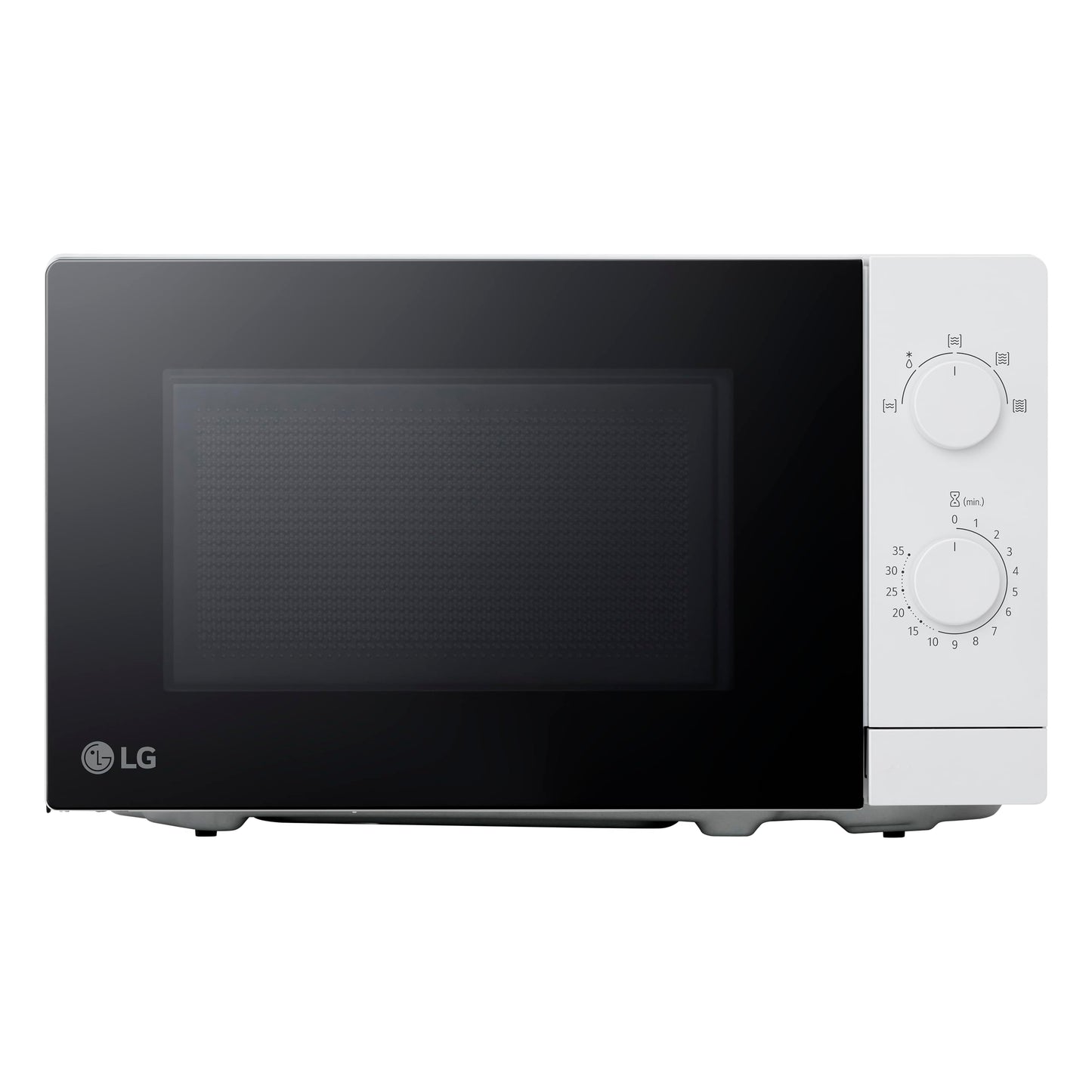 LG MS2082H Solo microwave (20 L, 700 W) with easy operation (5 power levels, double rotary control, LED lighting), white