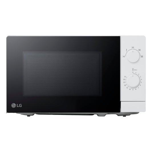 LG MS2082H Solo microwave (20 L, 700 W) with easy operation (5 power levels, double rotary control, LED lighting), white