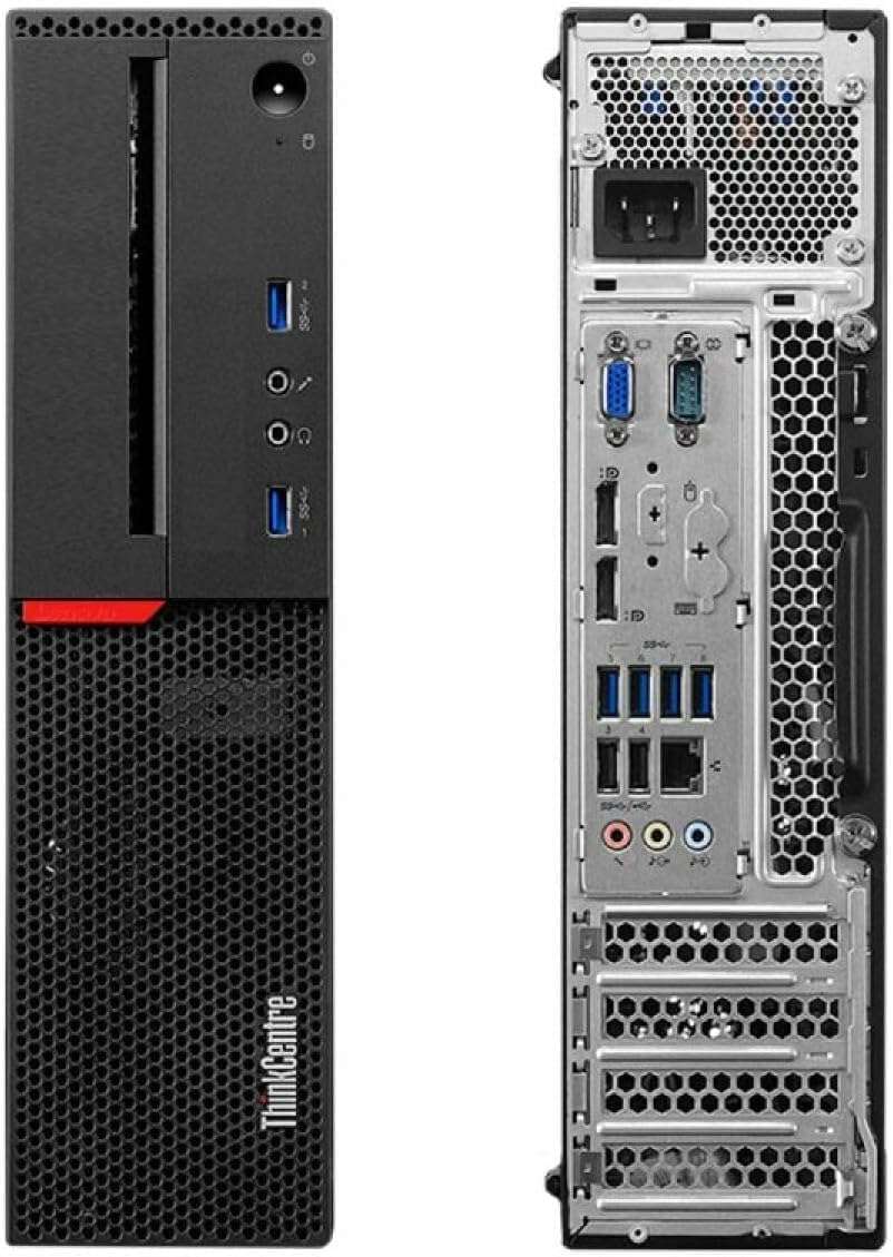 Lenovo ThinkCentre M800 SFF Desktop Computer, Intel Core i3-6100, 8GB RAM, 256GB SSD, WiFi, Bluetooth, US QWERTY Keyboard, Windows 11 Pro (Refurbished)
