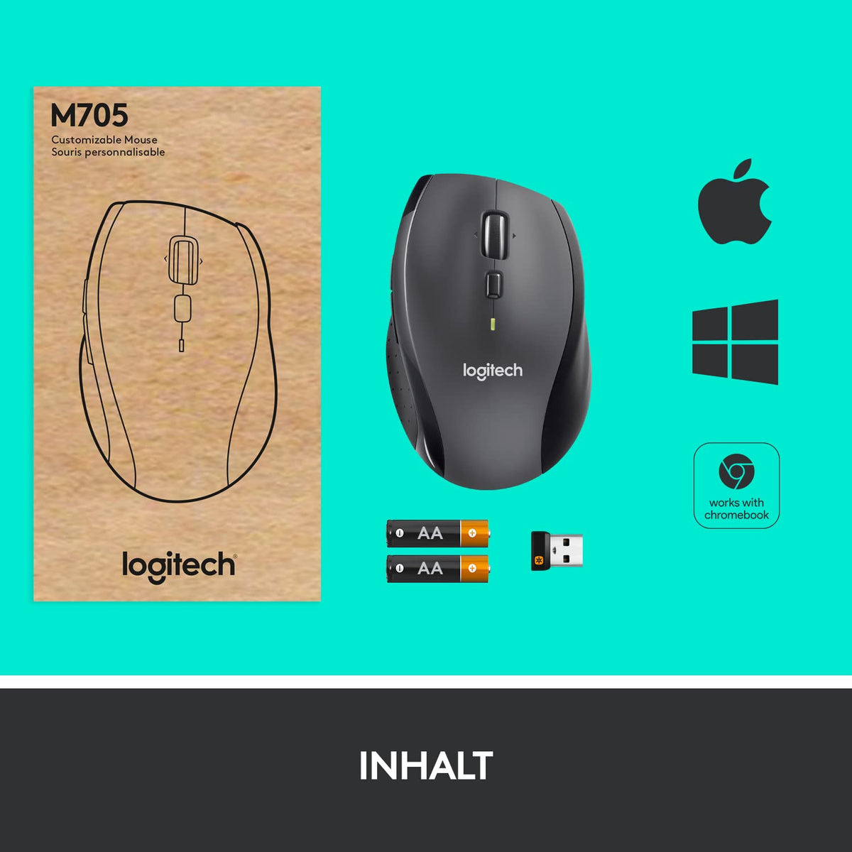 Logitech M705 Marathon Wireless Mouse - 910-001949