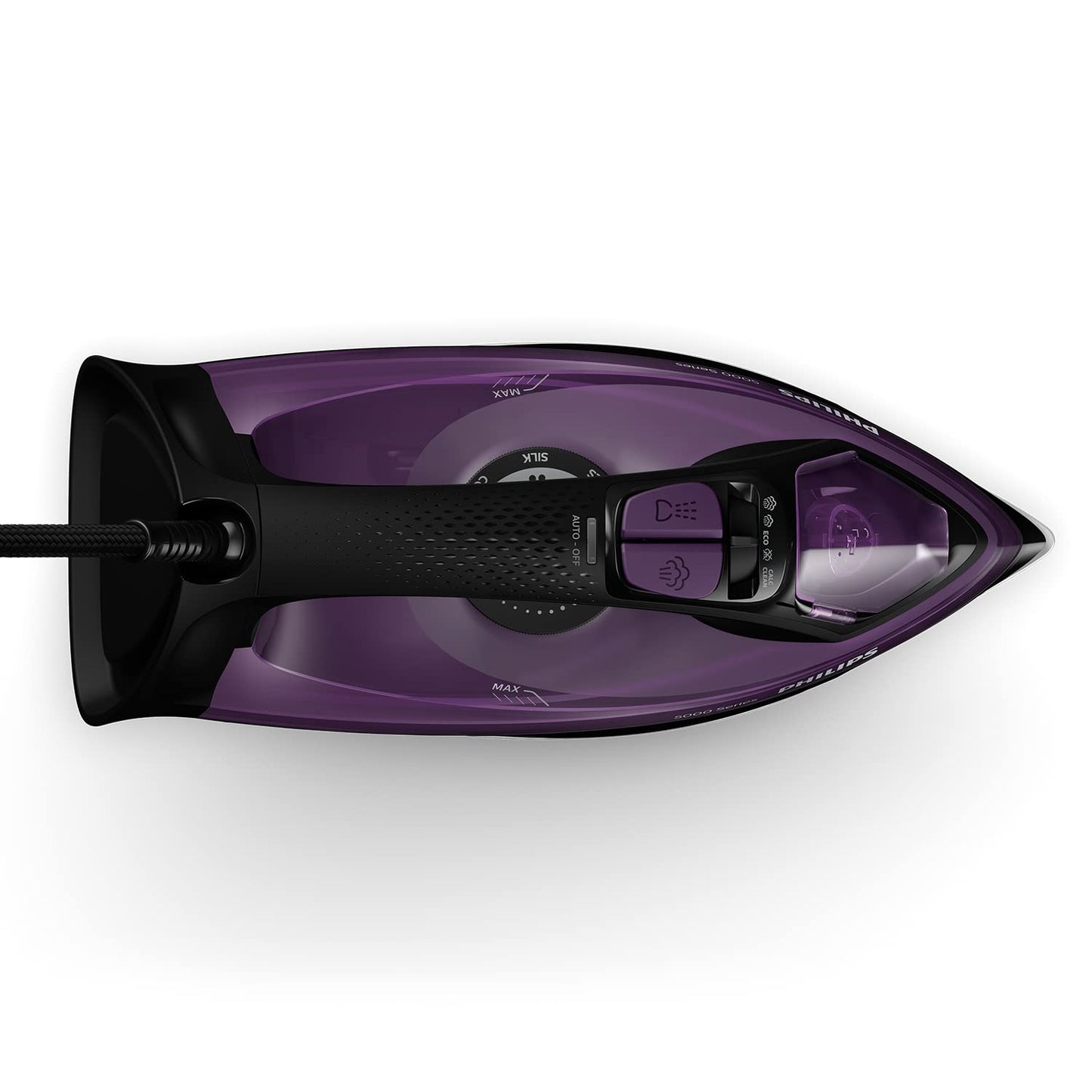 Philips 5000 Series steam iron - 2,400 W, steam boost up to 180 g, SteamGlide Plus soleplate, drip stop system, vertical steam, efficient ironing, automatic limescale cleaning (DST5030/80)