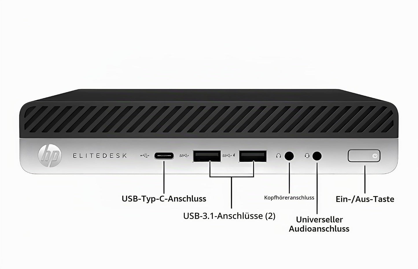 HP EliteDesk 800 G3 mini Desktop PC, Intel Core i5-6500, 8GB RAM, 256GB SSD, US QWERTY keyboard, WLAN, Bluetooth, Windows 11 Pro (refurbished)