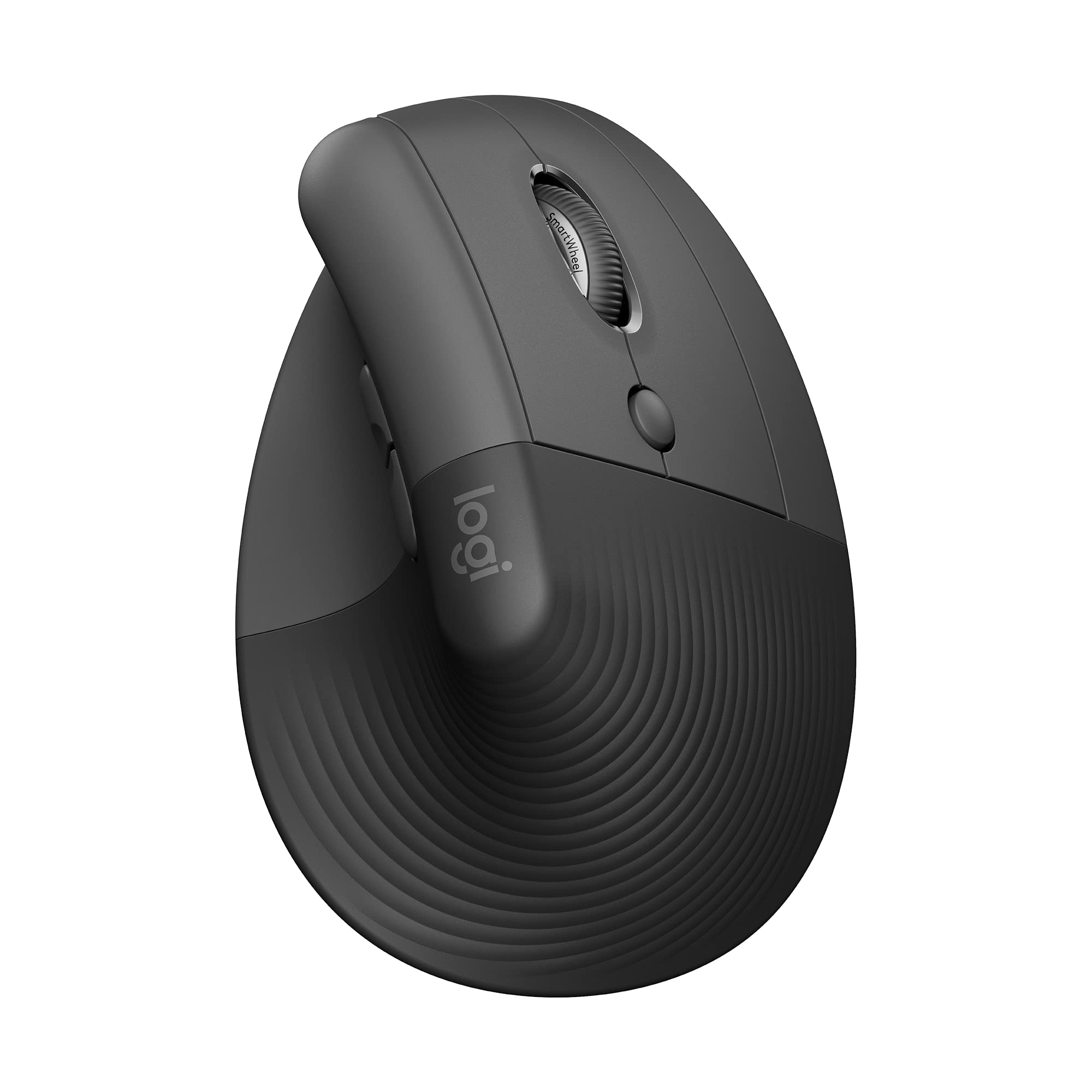 Logitech Lift Vertical Ergonomic Mouse, Wireless, Bluetooth or Logi Bolt USB Receiver, Quiet Clicks, 4 Buttons, Compatible with Windows/macOS/iPadOS, Laptop, PC - Gray - 910-006473