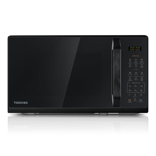 TOSHIBA Multifunctional microwave in mirror black | 20 liters | 800W | Digital solo small microwave with 11 power levels | 6 automatic programs | Express cooking function | Defrosting | MW3-EM20PE (BM) - MW3-EM20PE(BM)