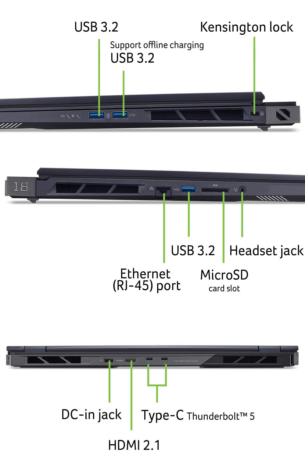 Acer Predator Helios 18 AI | Gaming Laptop | Ultra 9 | RTX 5080 | 64GB | 4TB - PH18-73-91MD