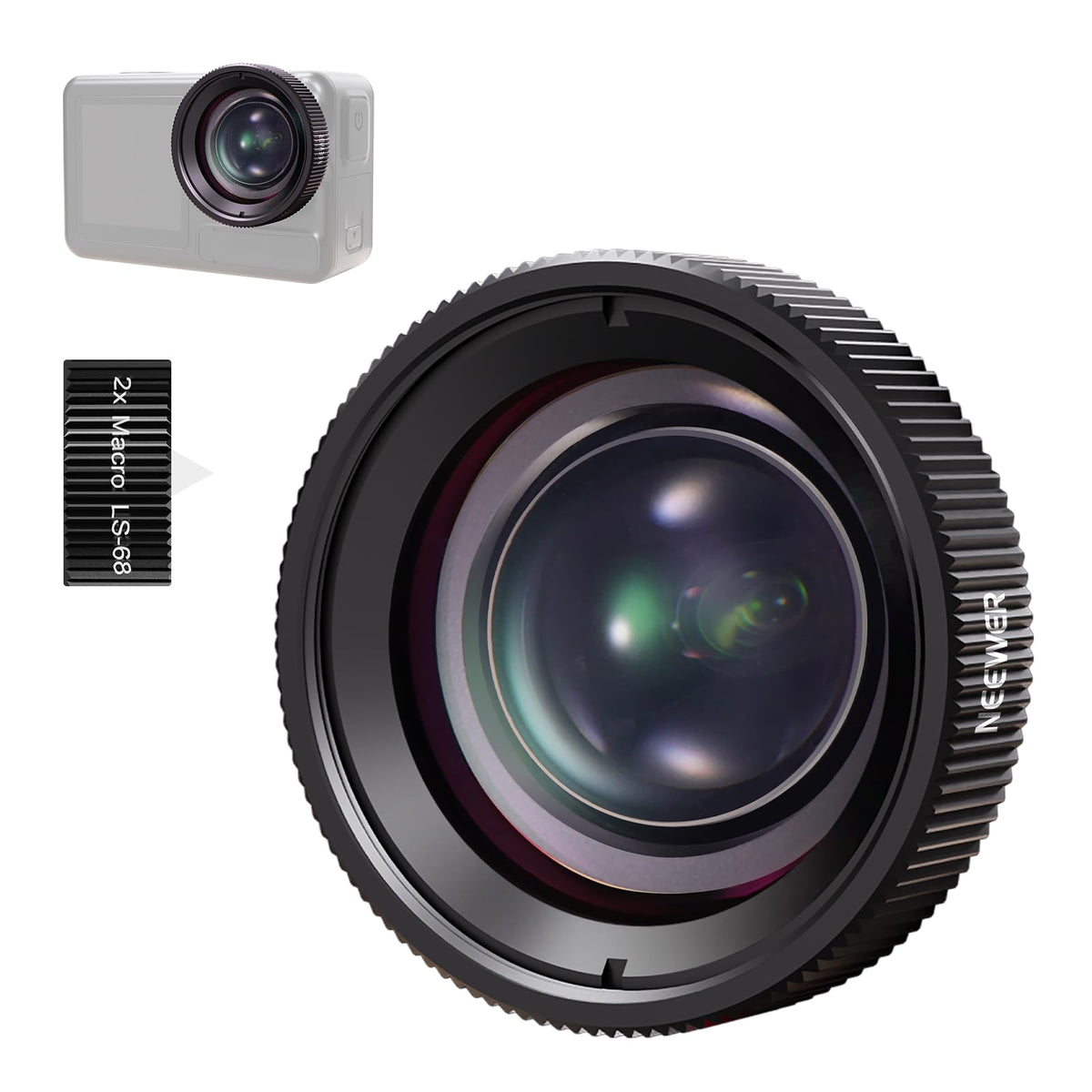 NEEWER Macro Lens compatible with DJI Osmo Nano/Action 5 Pro/Action 4 - 10106190
