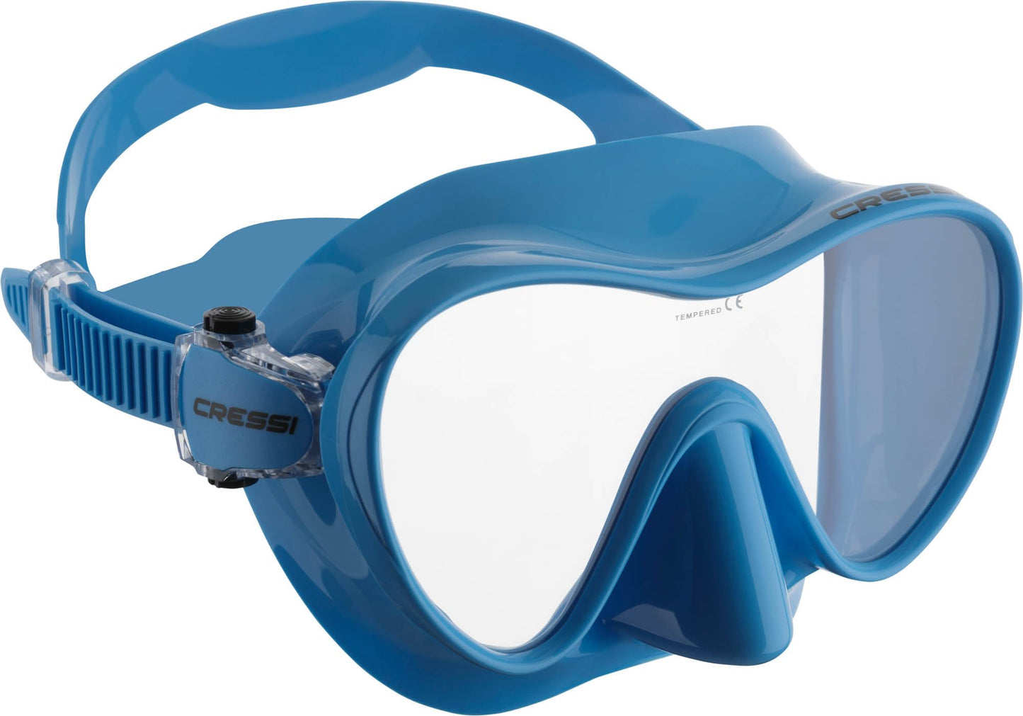 Cressi Frameless Diving Mask F1 - Fog-free Glass Lens, Diving Goggles - Ergonomic Silicone Rim, Snorkel Mask - Dry Snorkel & Snorkel Set - Blue Metal - Combo Set - YDS280021