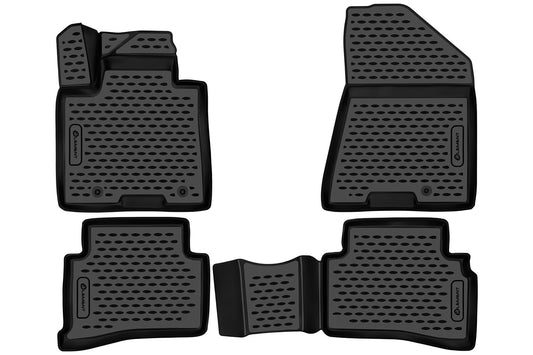 Element 3D rubber floor mats suitable for KIA Sportage | Mk4 IV | 2015-2022 | 100% custom-fit all-weather floor mats made of TPE, high edge, waterproof, non-slip, odorless