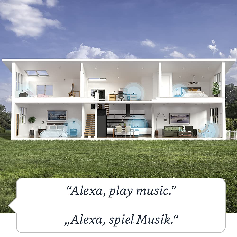Echo Dot (4. Generation), Internationale Version | Smarter Lautsprecher mit Alexa | Anthrazit - B7W64E