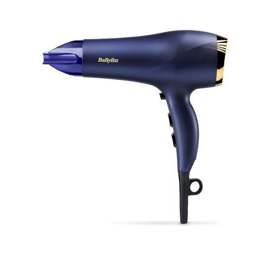 BaByliss Hair Dryer Midnight Luxe – Powerful 2300W hair dryer, anti-frizz ion technology, fast drying, professional and lightweight, 3 heat settings & 2 speed settings, 5781PE