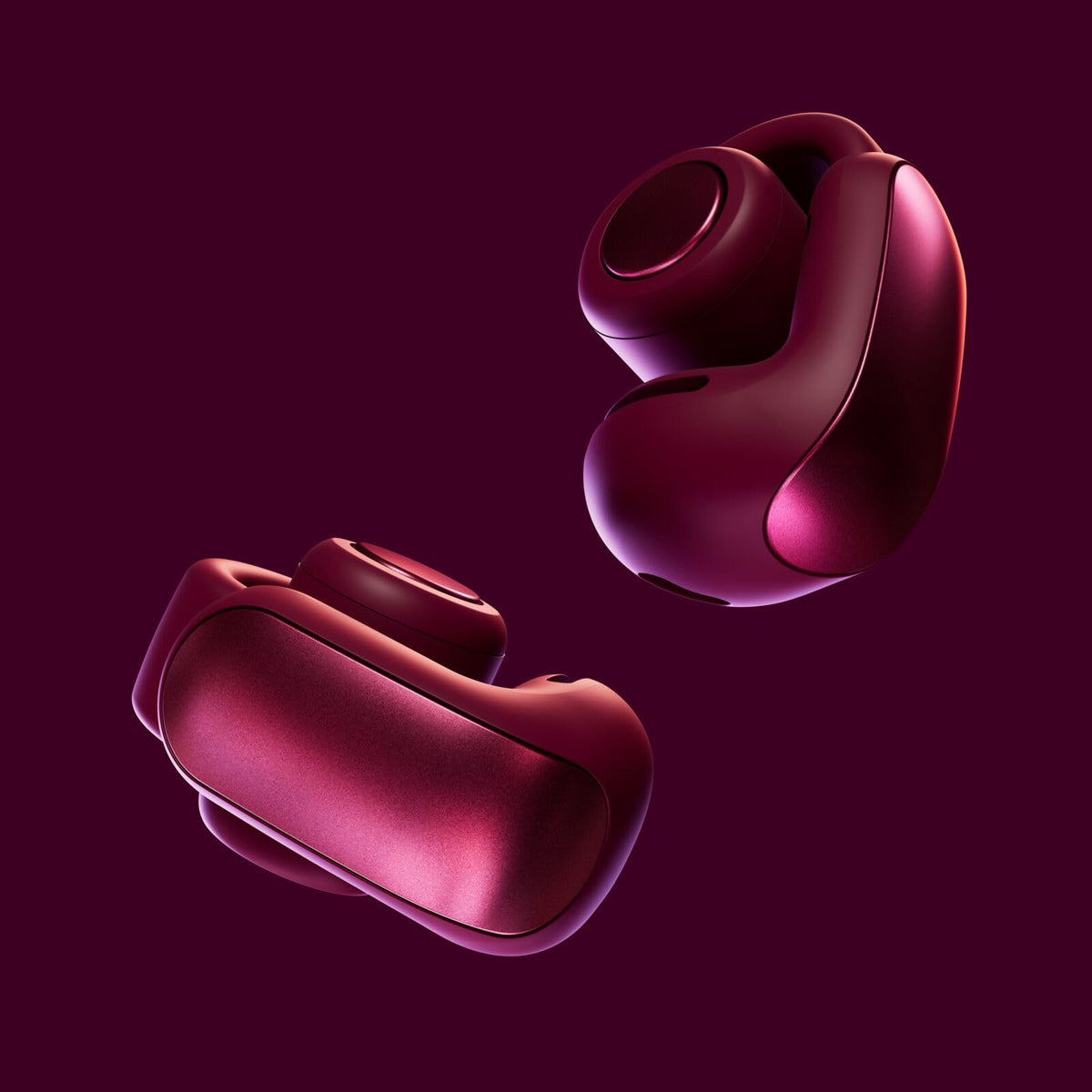 Bose Ultra Open Earbuds with Bluetooth and OpenAudio technology, clip-on headphones, wireless open ear earbuds, immersive audio, up to 48 hours battery life, Dark Plum - Limited Edition - 881046-0070