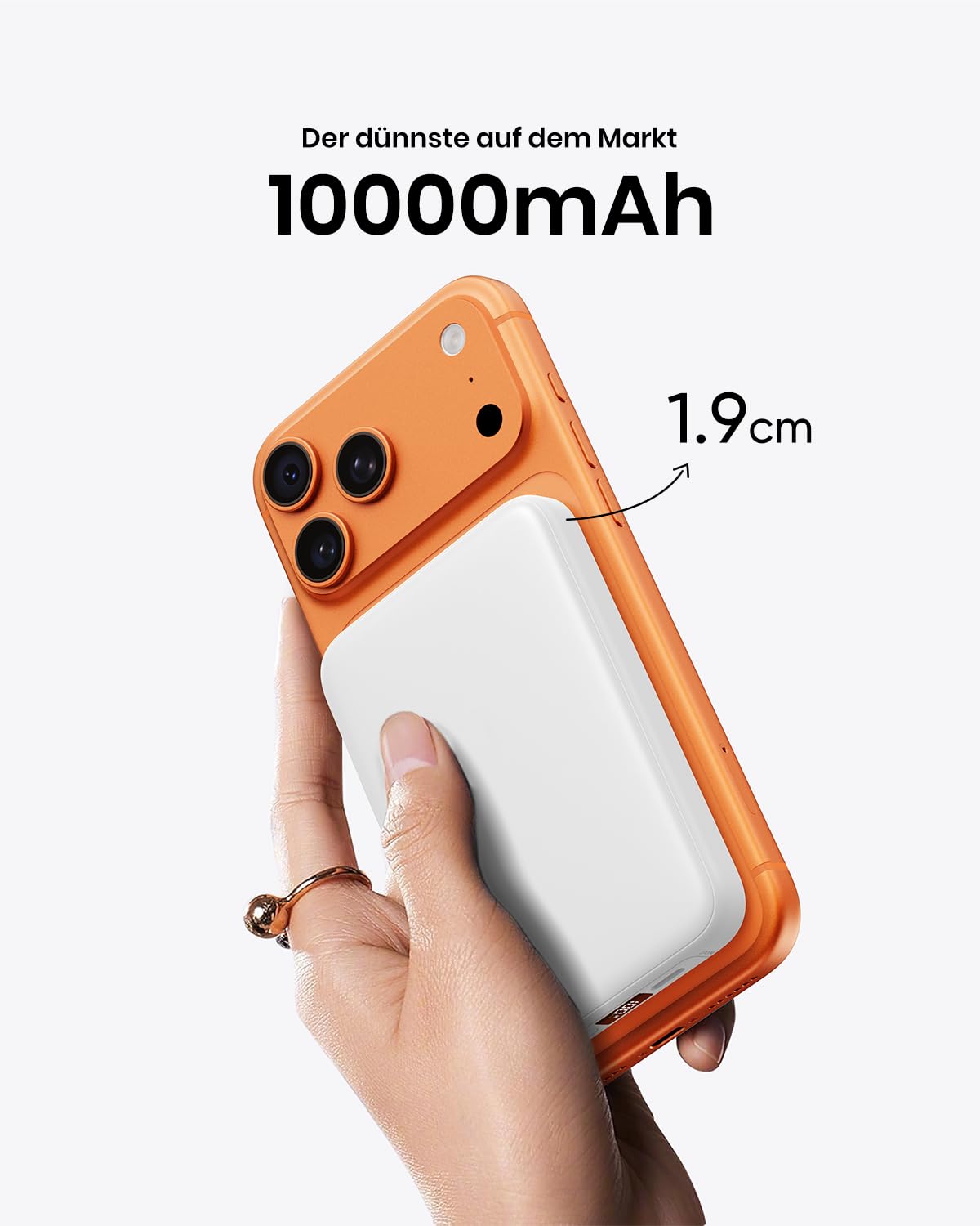Magnetic Power Bank 10000mAh for iPhone, A ADDTOP Wireless Power Bank - C19PW