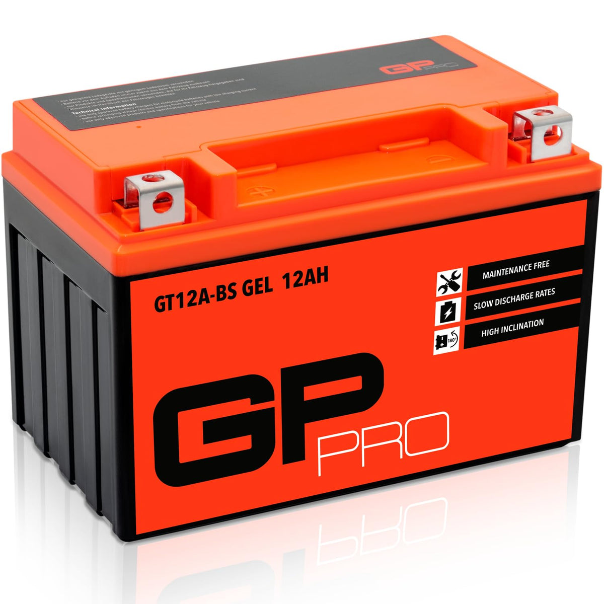 GP-PRO gel battery GT12A-BS 12 V 12 Ah compatible with Piaggio Hexagon LXT - GP-026
