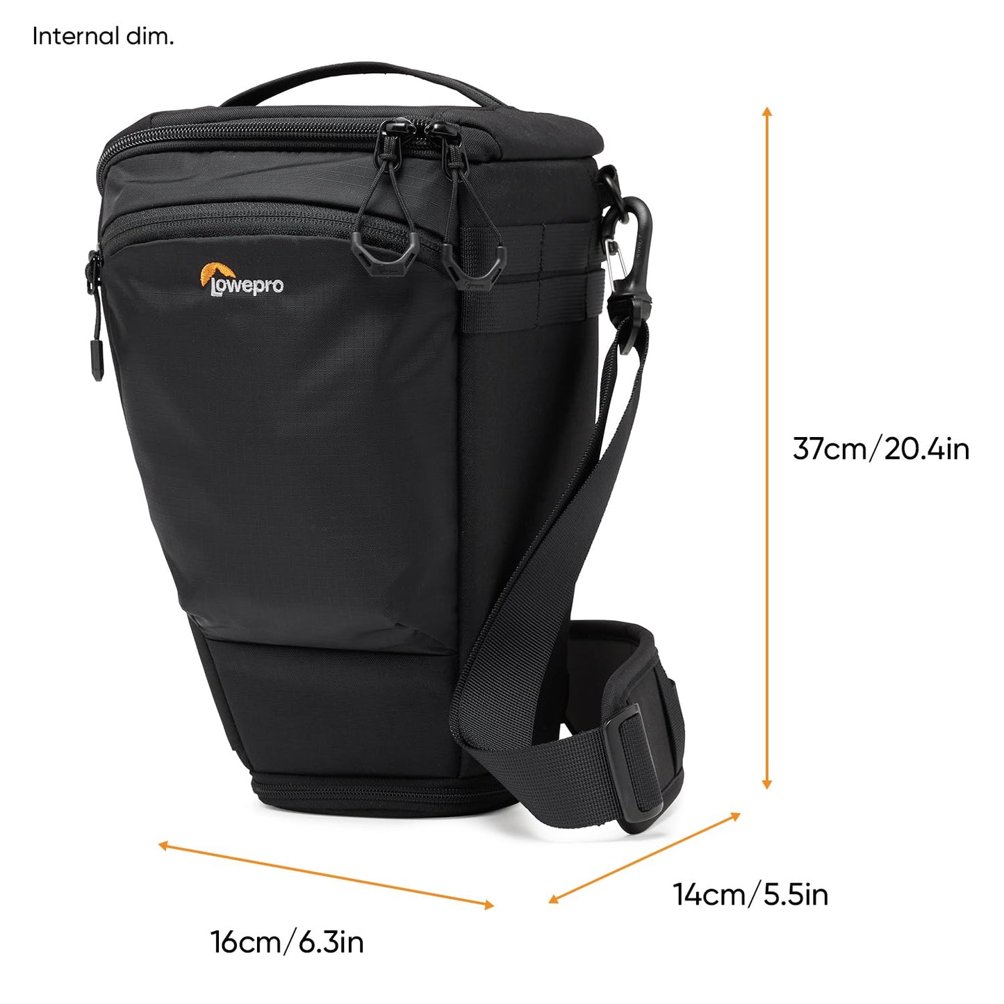 Lowepro ProTactic TLZ 75 Pro AW III toploader camera bag for mirrorless DSLR, volume 6 l, DIM.: 37x14x16 cm, for cameras with attached lens, modular shoulder bag, for photographers/videographers - LP37496-PWW
