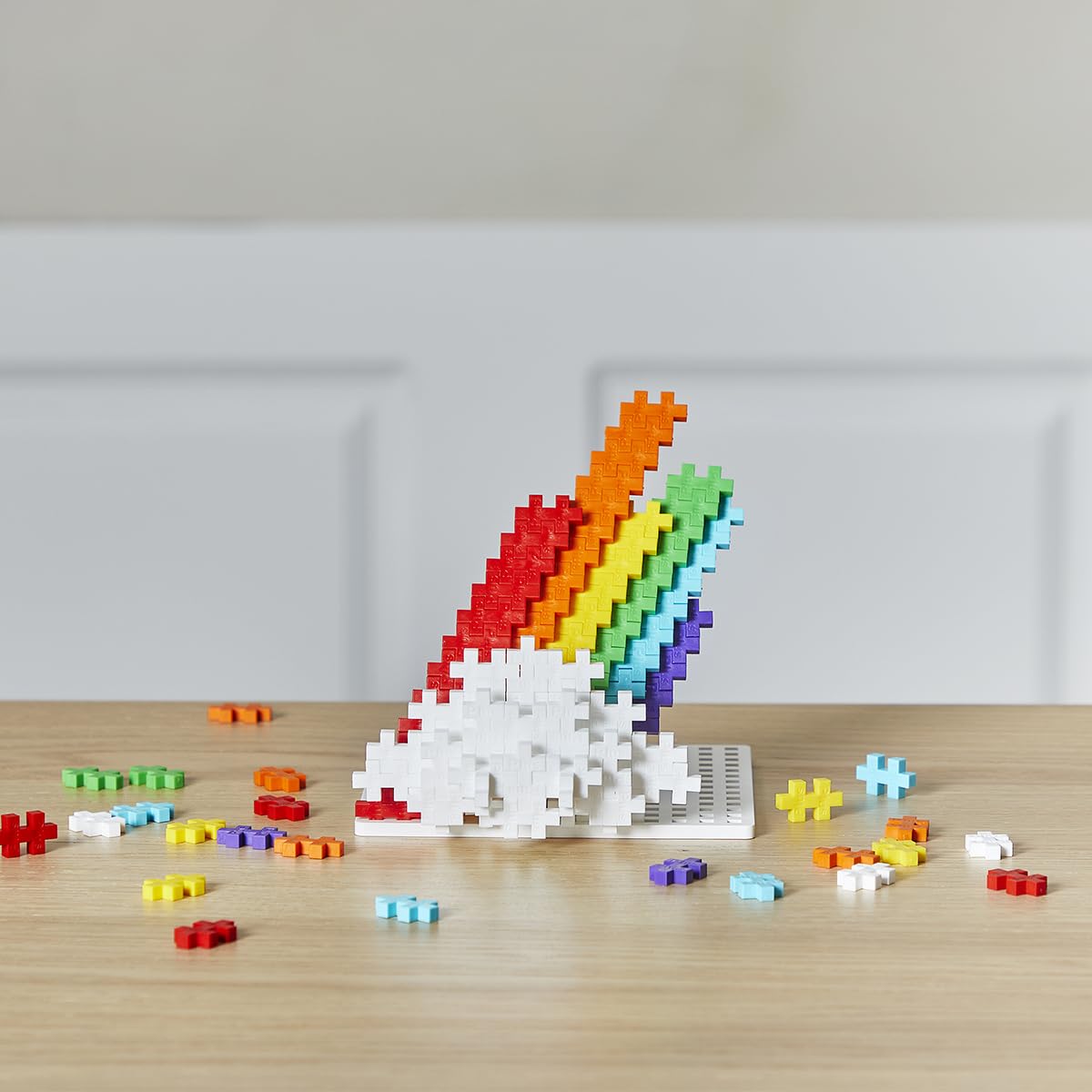 Plus-Plus 3976 Ingenious construction toy, rainbow, creative building blocks, building block set for children, 600 pieces