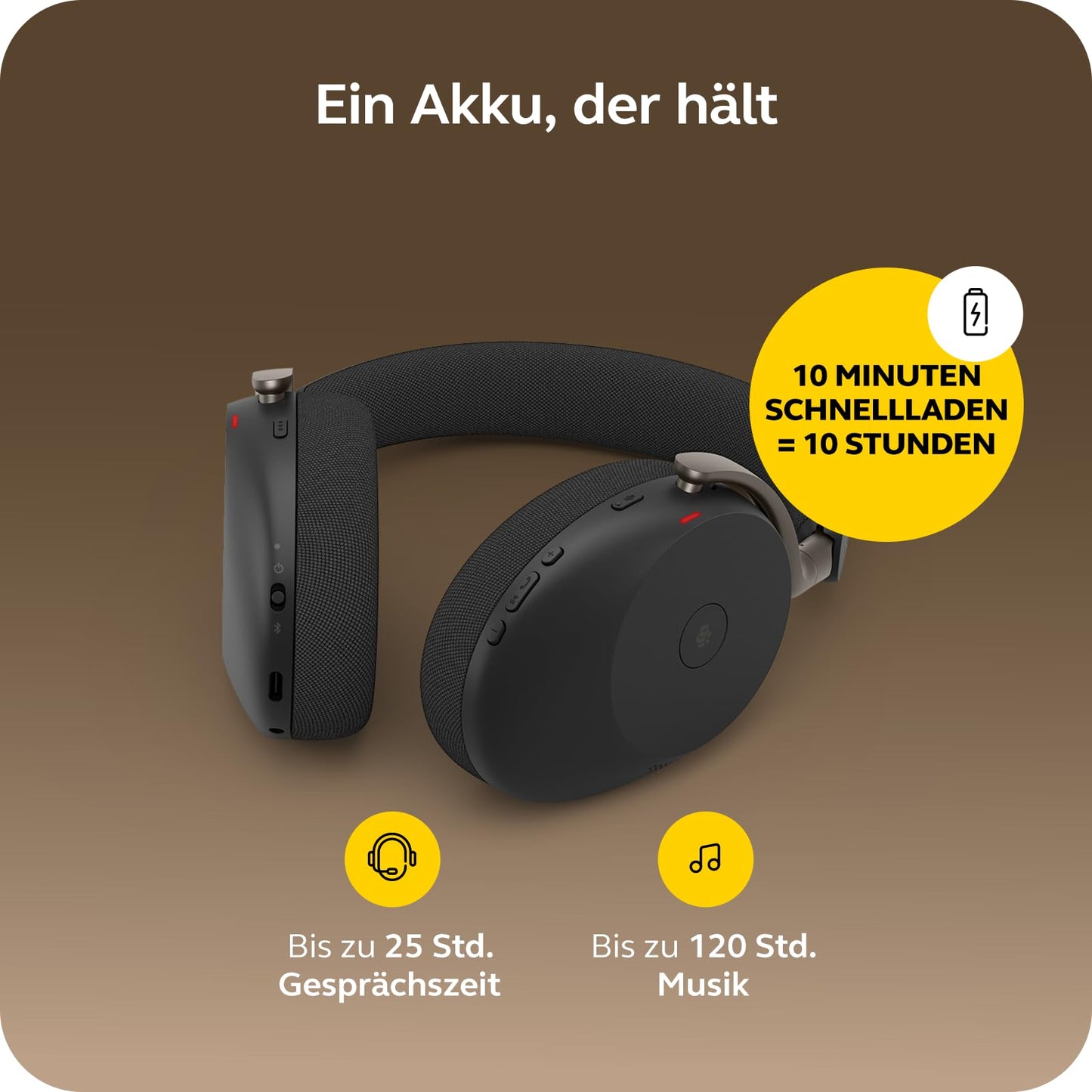 Jabra Evolve3 85 Over-Ear Bluetooth Headset Wireless with Microphone & Charging Station for Office, USB-A, AI Voice Call, Adaptive ANC, 25h Battery, for Meeting Apps, Black - 38599-989-989