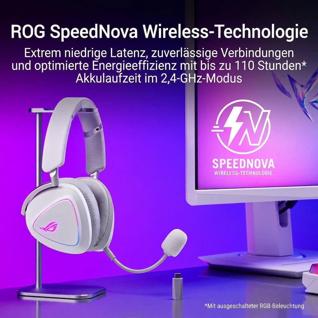 Asus Delta II White wireless RGB Gaming Headset - 90YH03W0-BHUA10