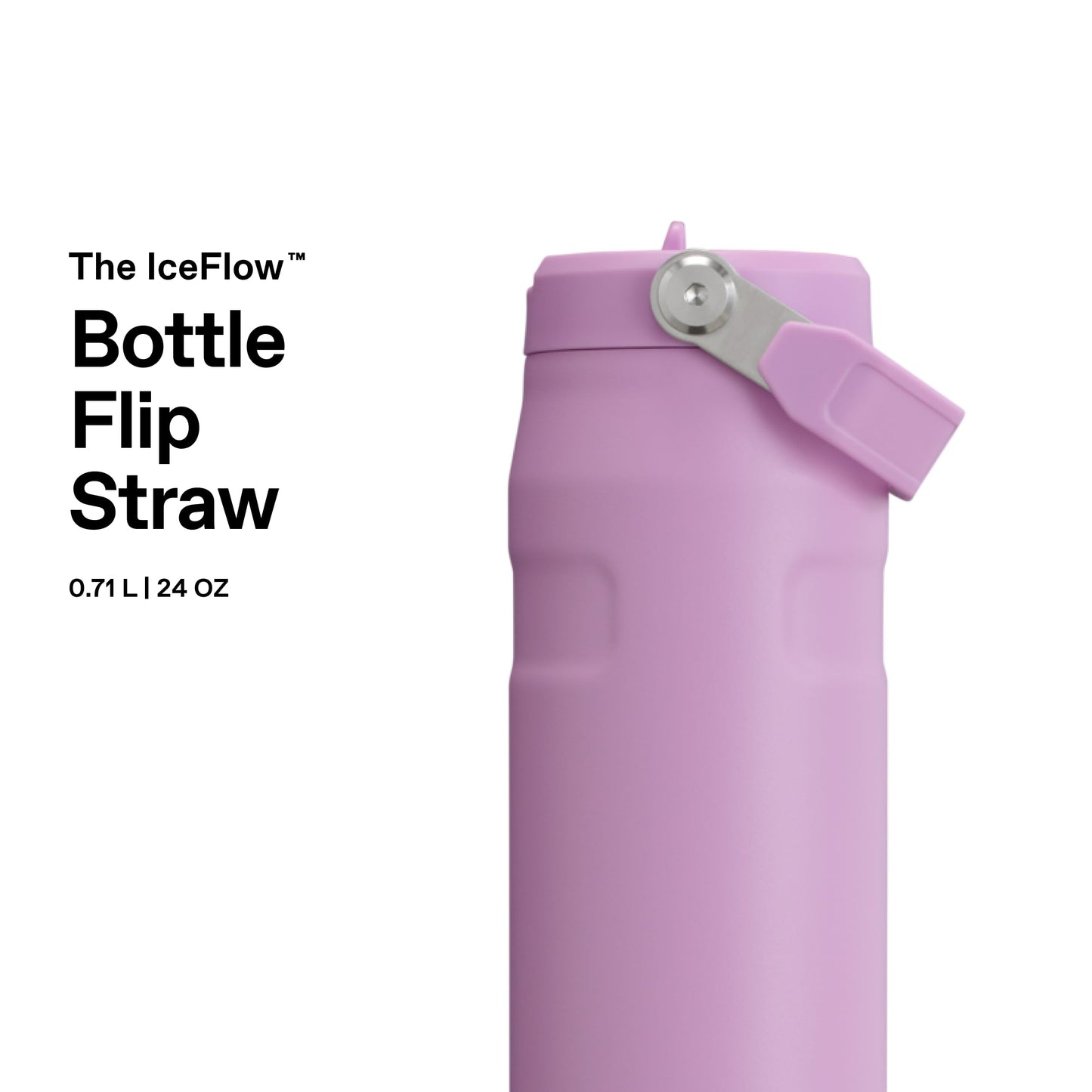 Stanley 1913 Flip Straw Drinking Bottle with Straw 0.7L - Thermal Mug Cools for 10 Hours - Ice Cold for 3 Days - BPA Free - Leakproof - For Drink Holders - Dishwasher Safe - Lilac - 100000143062