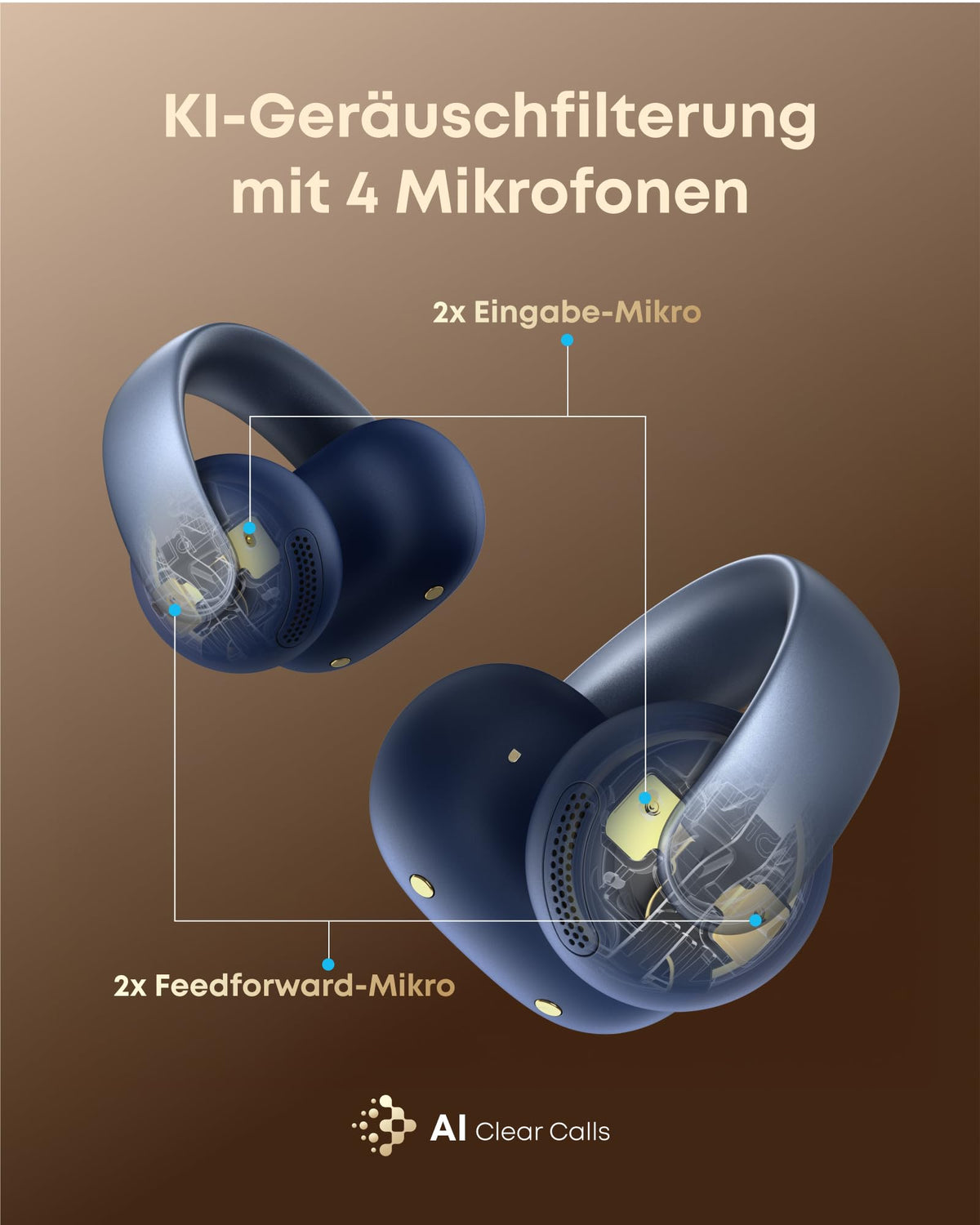 soundcore by Anker AeroClip, open-ear headphones, open-ring design, Hi-Res - A3388