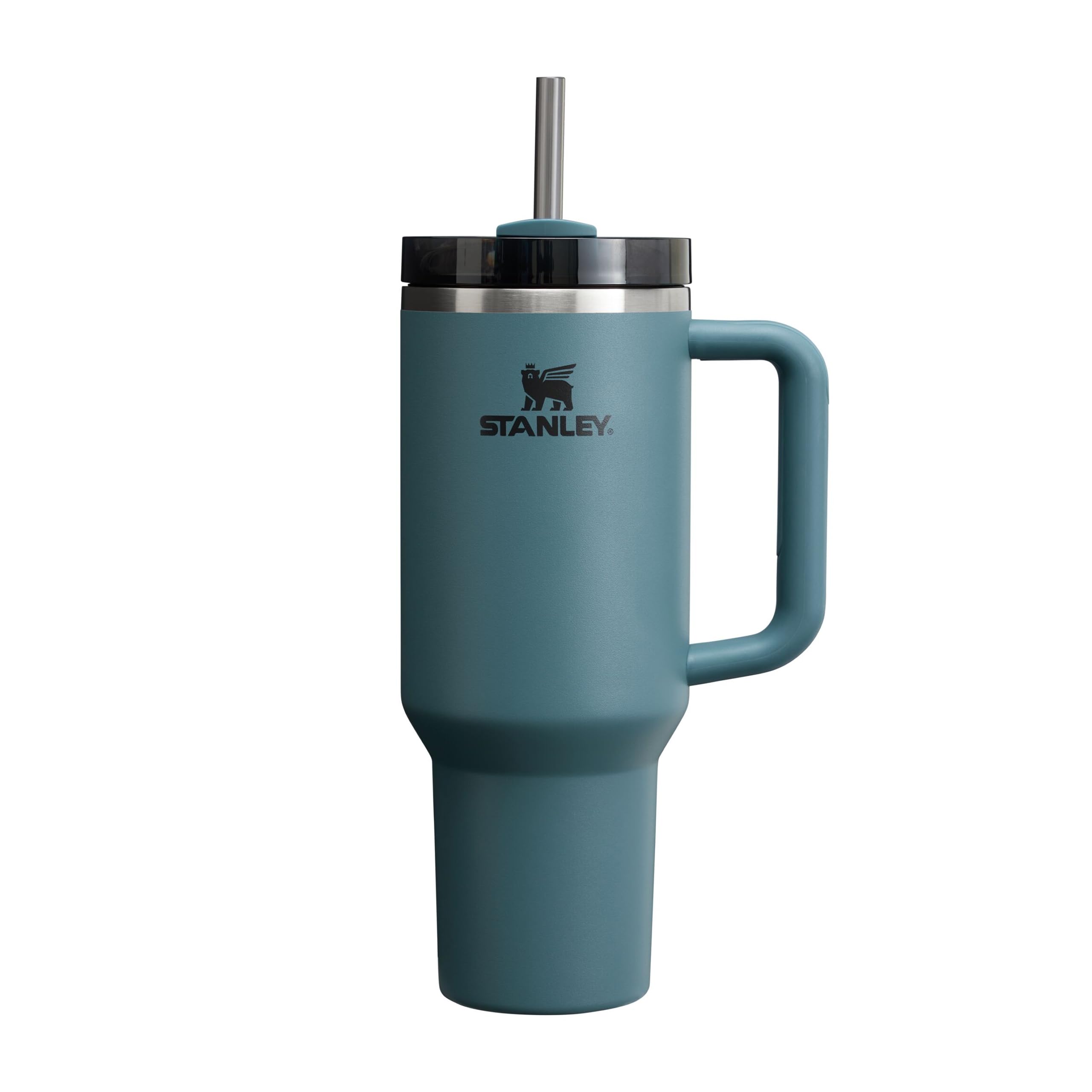 STANLEY 1913 Quencher H2.0 Flowstate Drinking Bottle with Straw 1.2L - Thermo Mug Cools Up to 11 Hours, 48 Ice Cooled - Dishwasher Safe - Thermos Bottle BPA Free Stainless Steel - Blue Spruce - 100000144046