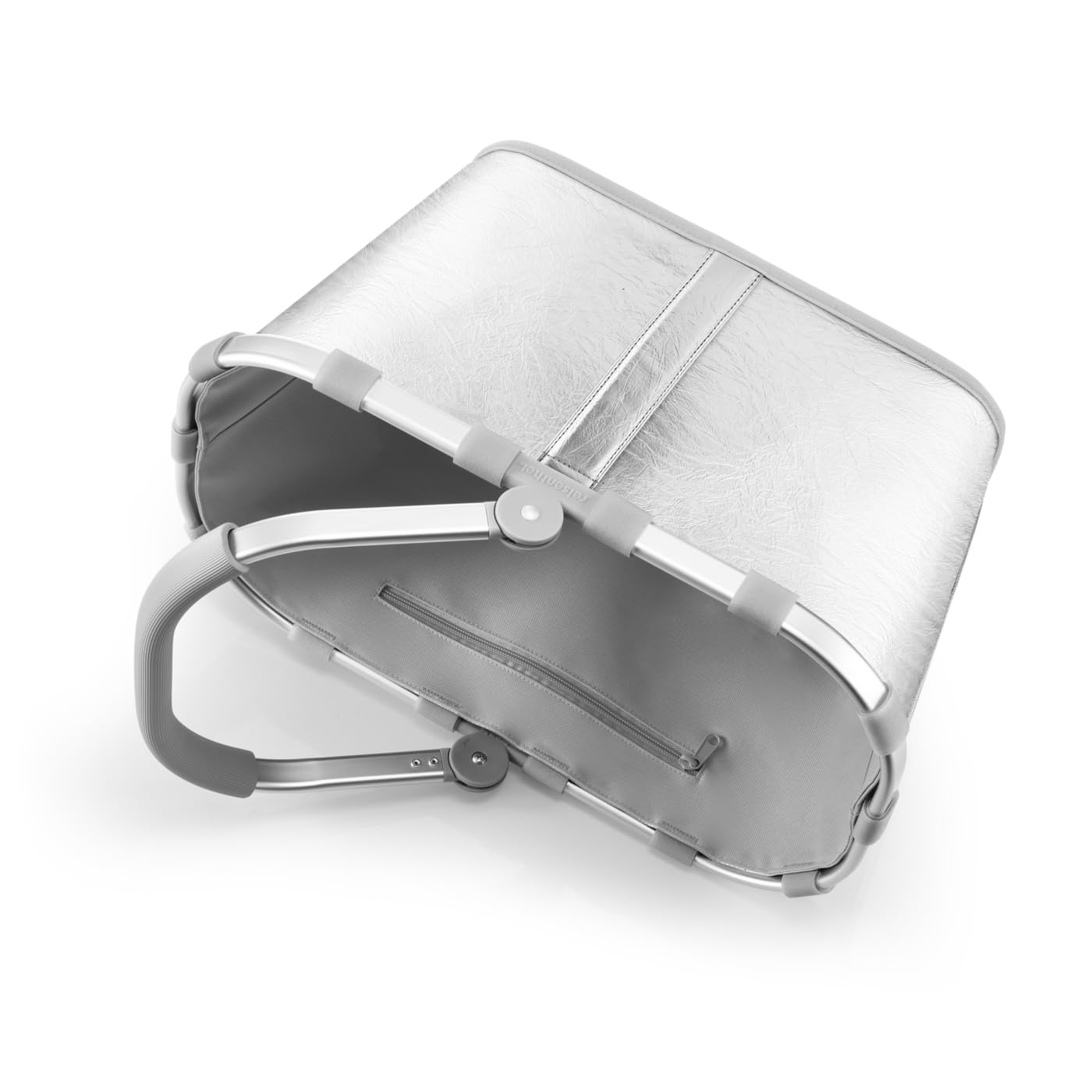reisenthel carrybag silver crackle – Stable shopping basket with lots of storage space and practical inner pocket – Elegant and water-repellent design - BK7088