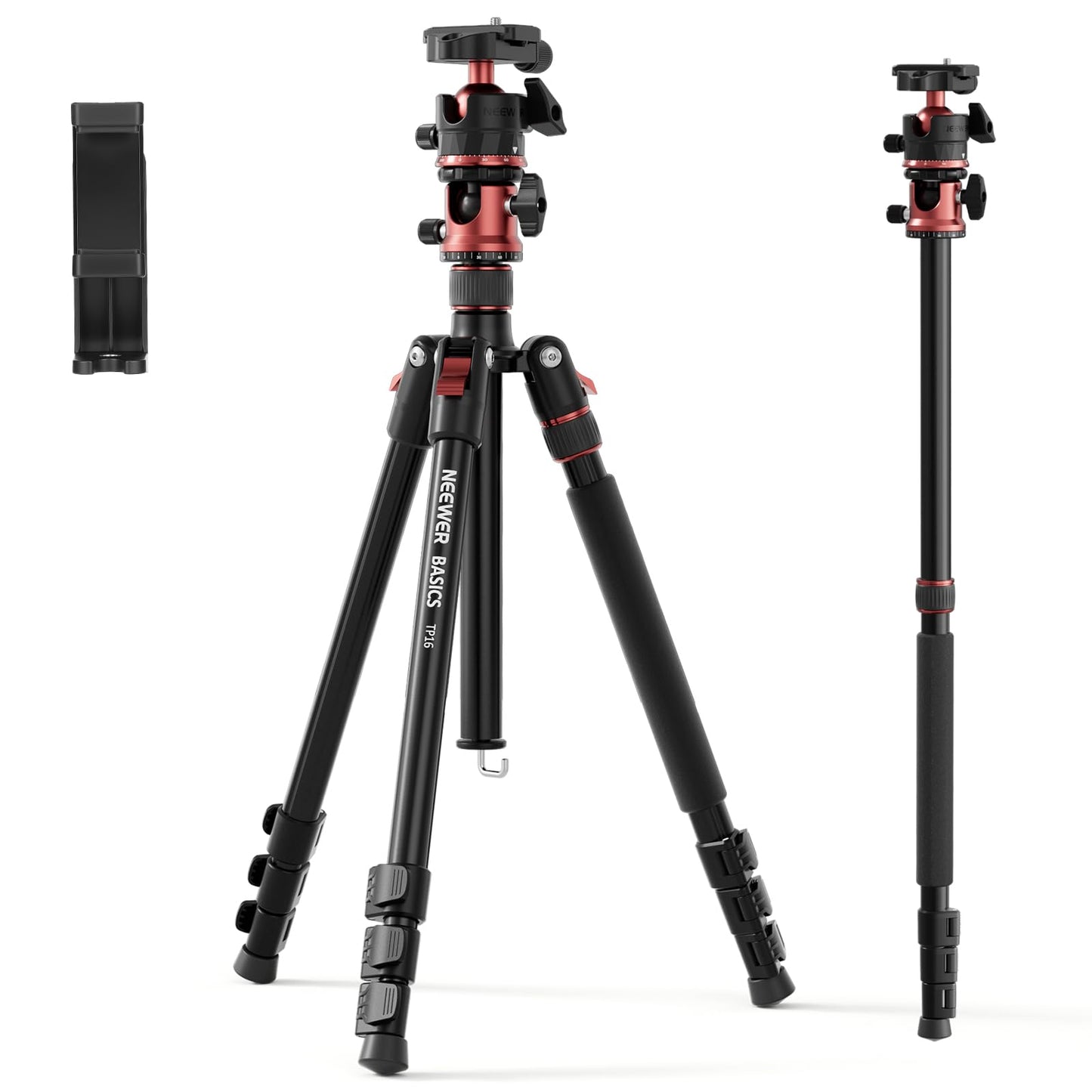 NEEWER Basics 70.9" camera tripod monopod with center column/ball head - TP16